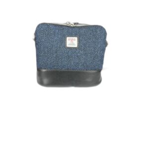 Maccessori Square Shoulder Bag with Harris Tweed - Blue