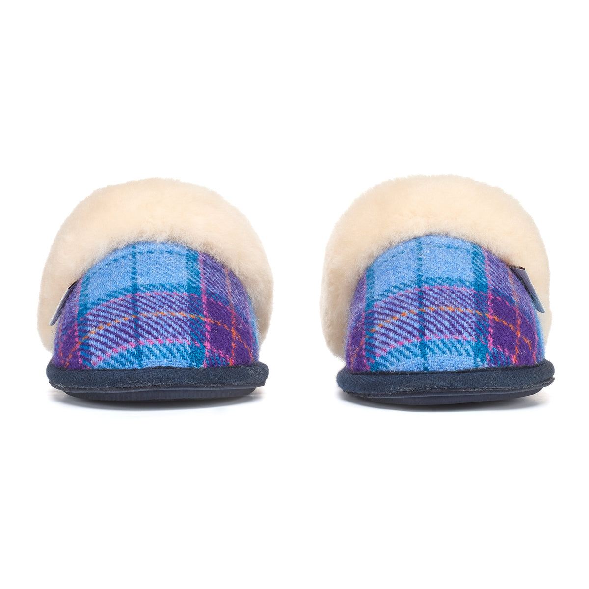 Kate Ladies' Sheepskin Lined Mule Slippers (Denim / Purple)
