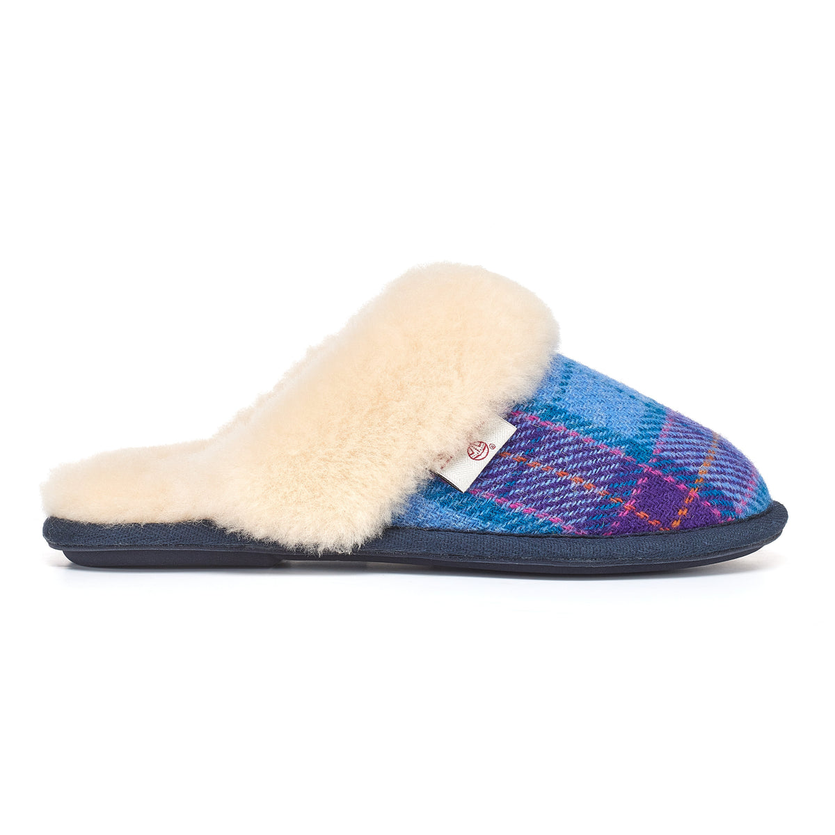 Kate Ladies' Sheepskin Lined Mule Slippers (Denim / Purple)