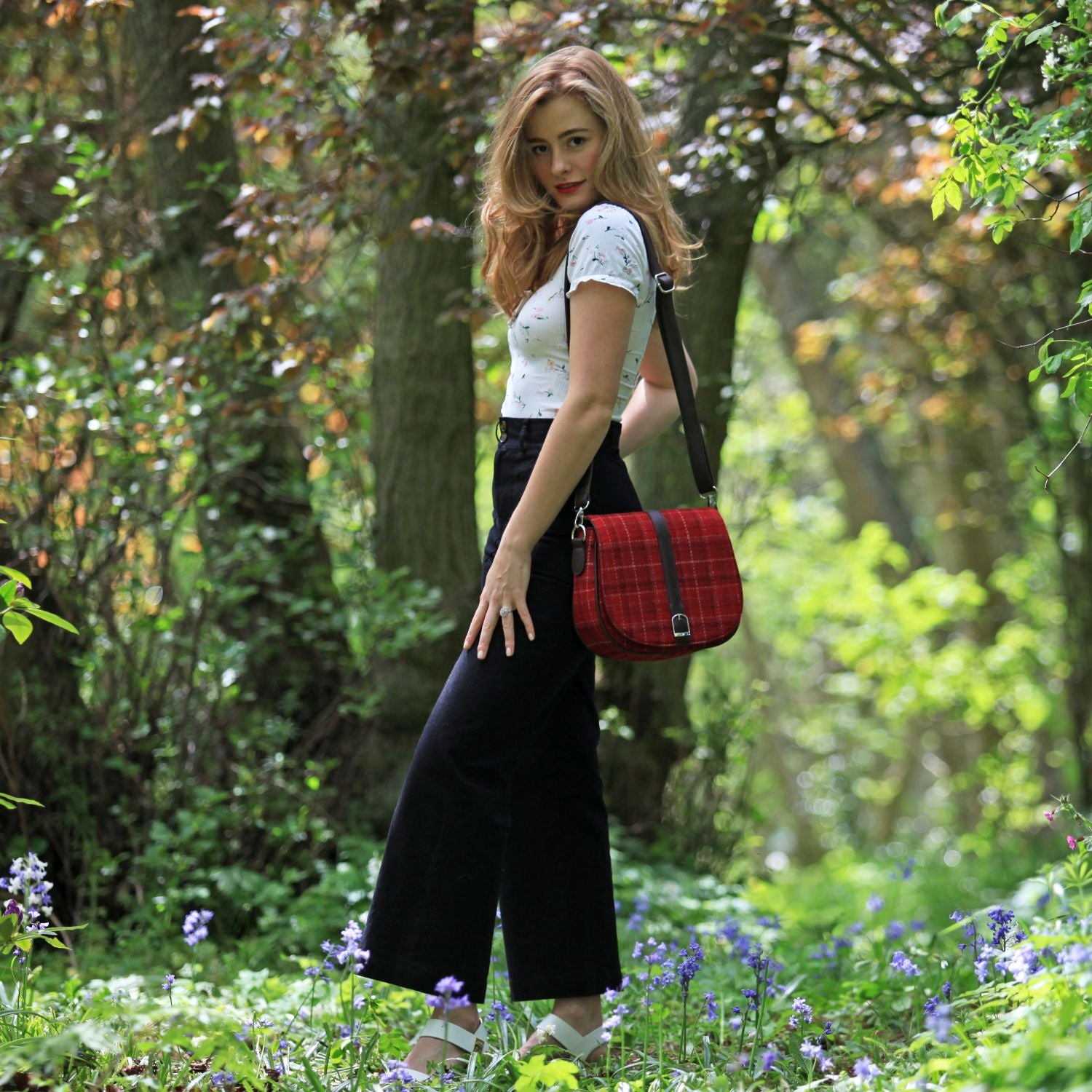 Beauly Classic Shoulder Handbag with Harris Tweed Burnt Orange Check Fabric - COL102 – Image 2 | Harris Tweed Scotland