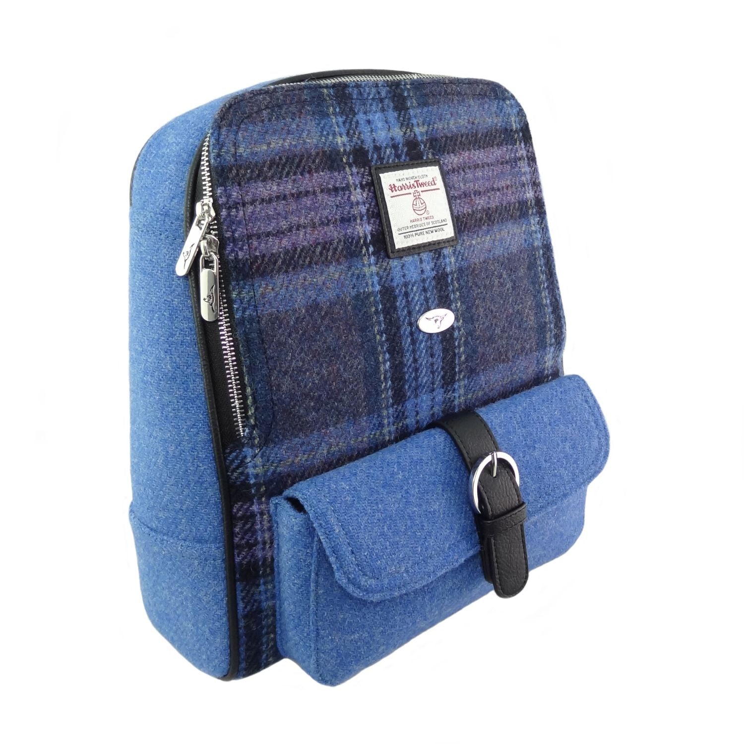Naver Harris Tweed Backpack Burgundy & Pink Stewart Tartan | Harris Tweed Scotland