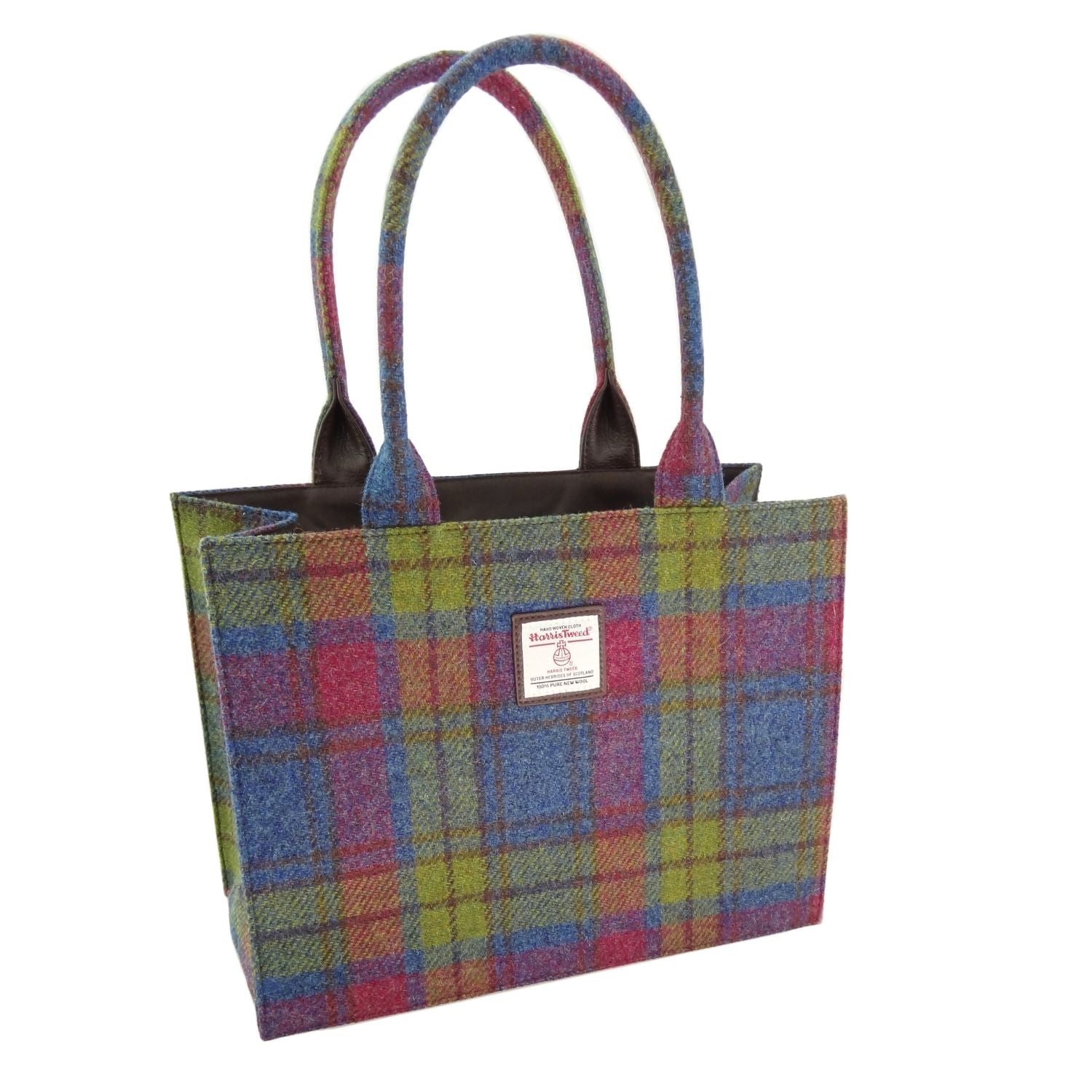 Full Harris Tweed Glencoe Large Tote in Multi Colour Tartan | Harris Tweed Scotland