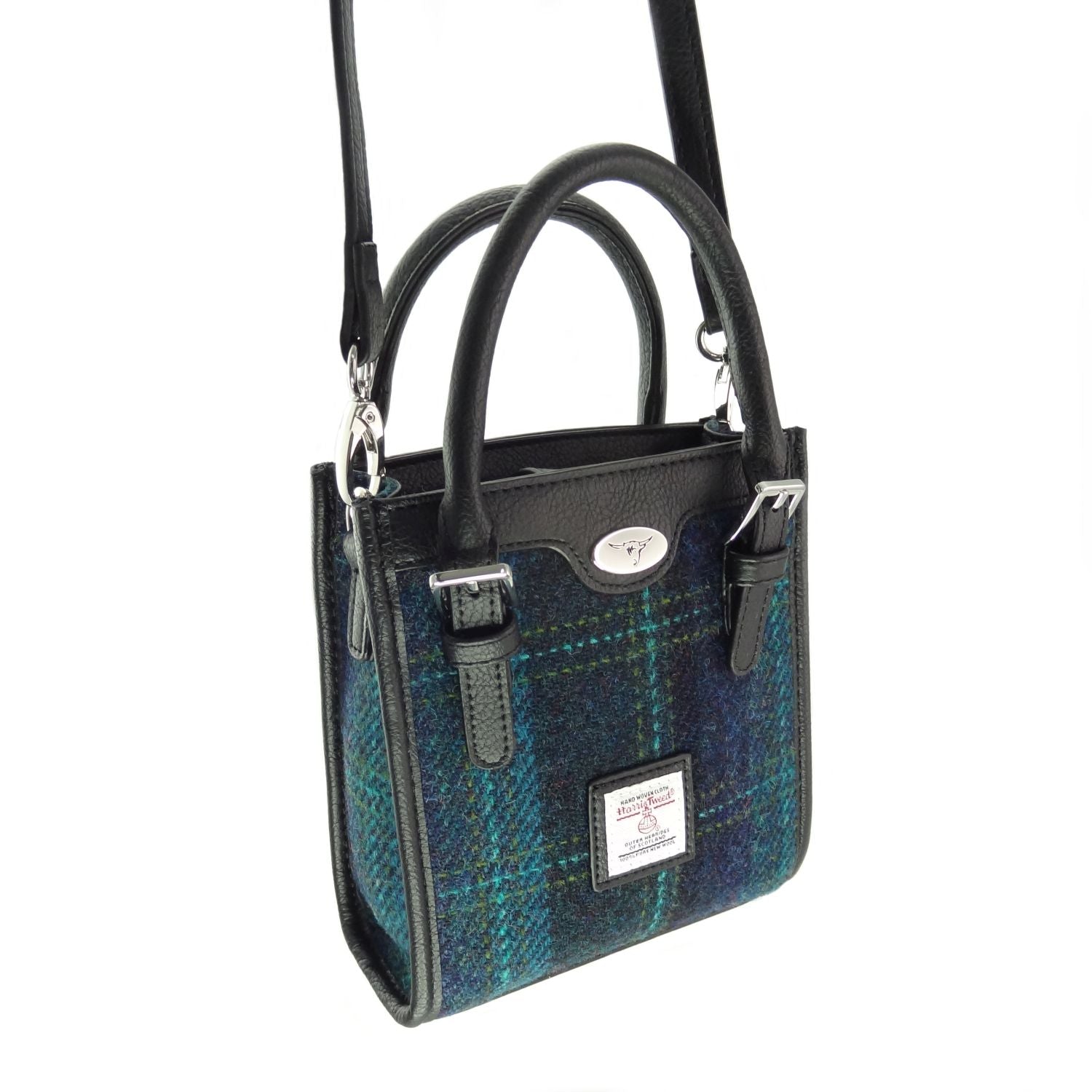 Harris Tweed Keltie Tall Mini Tote Bag Blue & Navy - COL119 | Harris Tweed Scotland