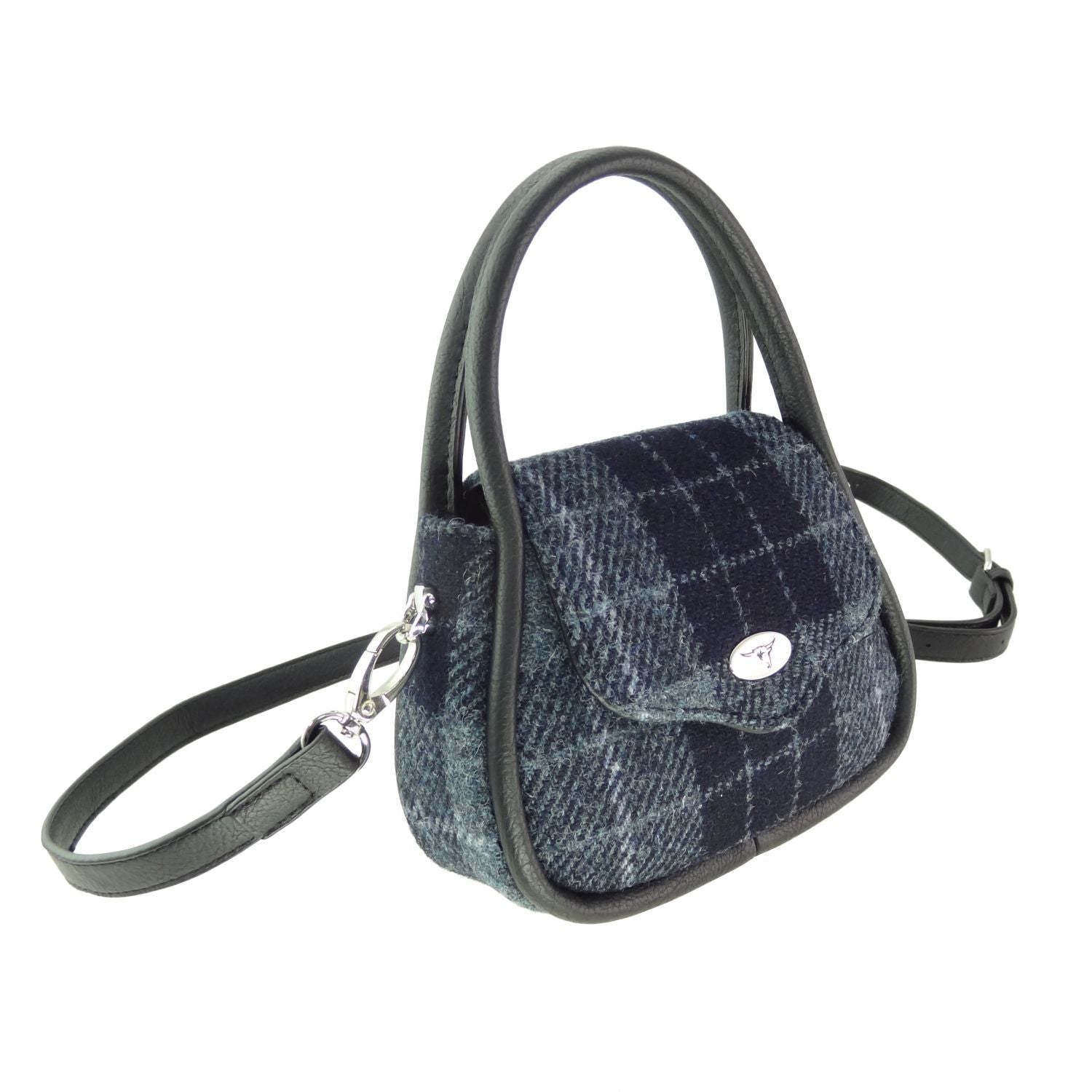 Glen Appin Harris Tweed Buchan Round Mini Handbag - COL95 | Harris Tweed Scotland