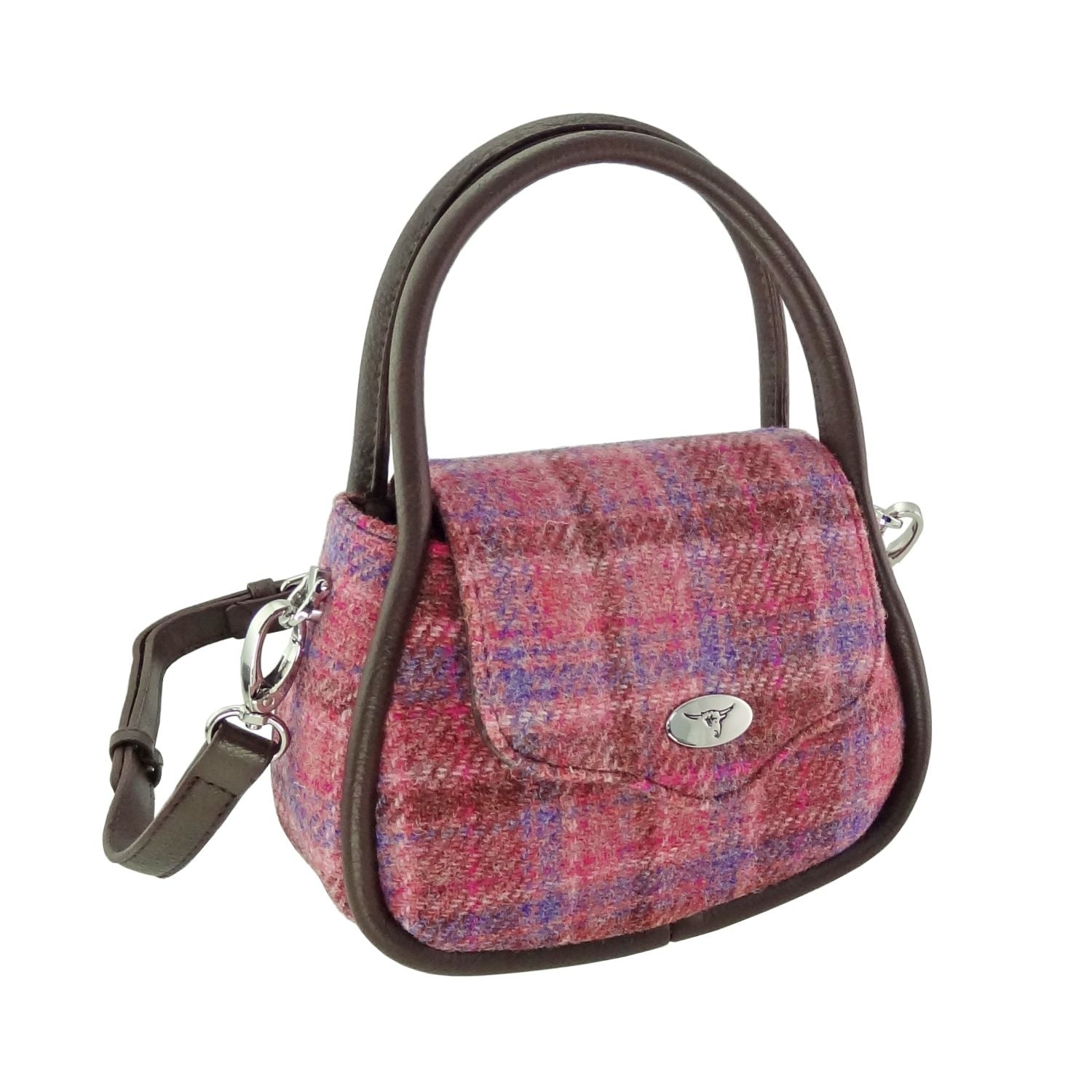 Glen Appin Harris Tweed Buchan Round Mini Handbag - COL103 | Harris Tweed Scotland