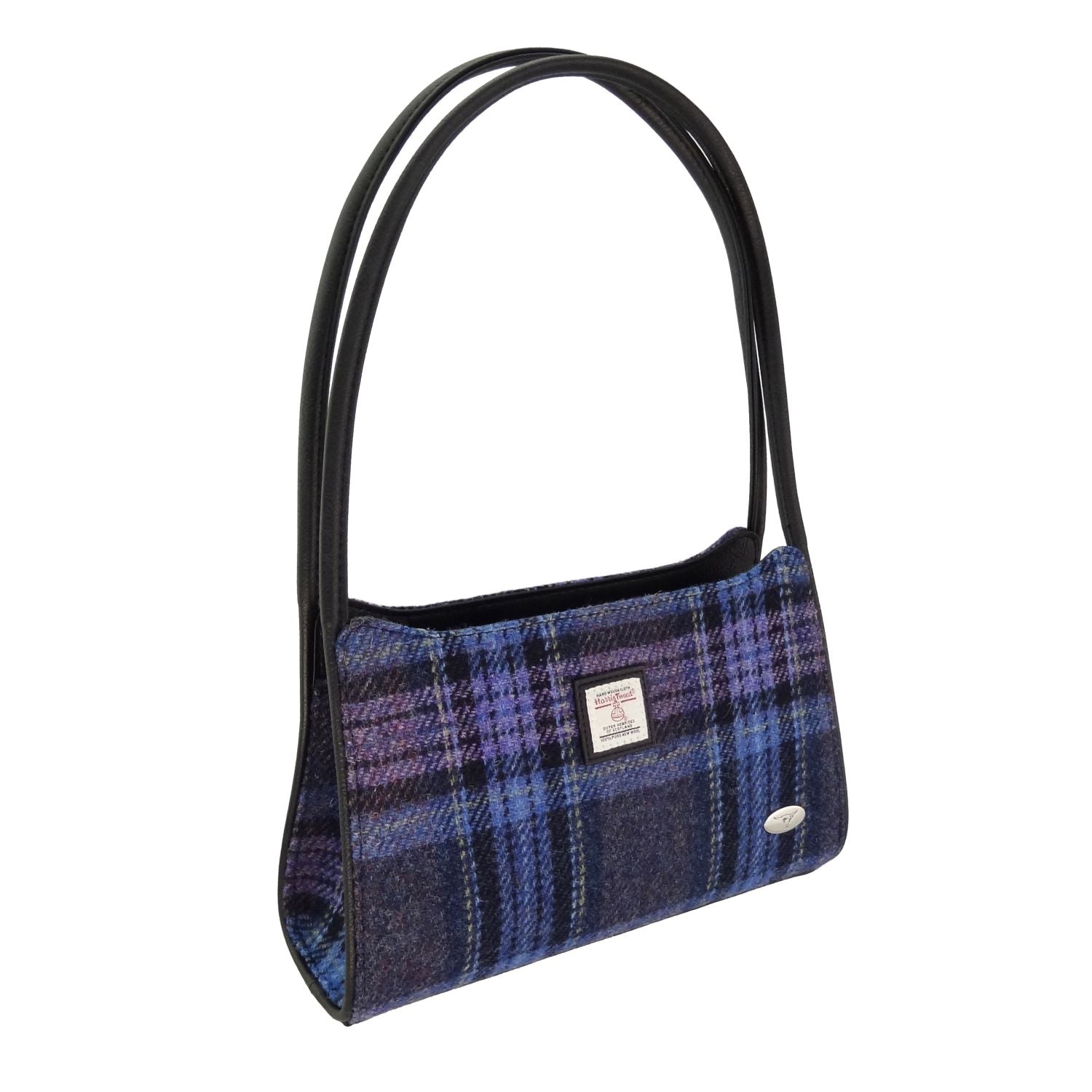 Harris Tweed Fiddich Small Handbag Blue & Purple Stewart Tartan | Harris Tweed Scotland