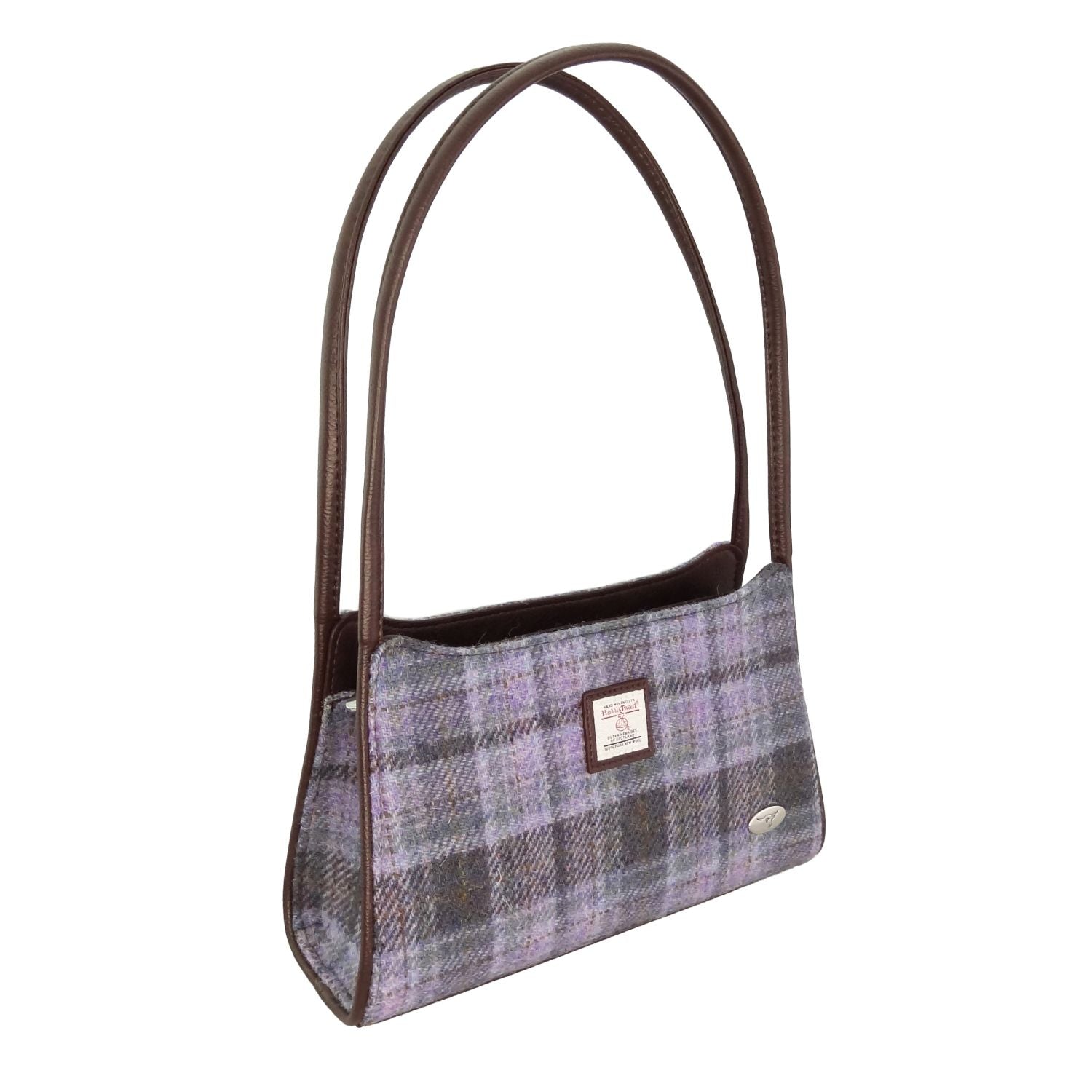 Harris Tweed Fiddich Small Handbag Soft Purple Tartan | Harris Tweed Scotland