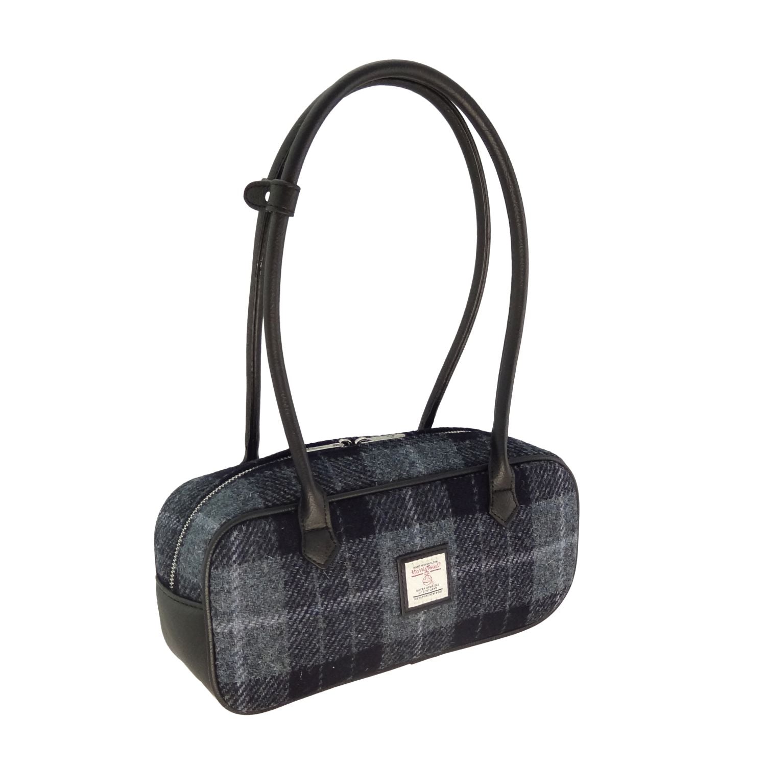 Glen Appin Harris Tweed ‘Tora’ Shoulder Bag (Grey / Black Tartan)