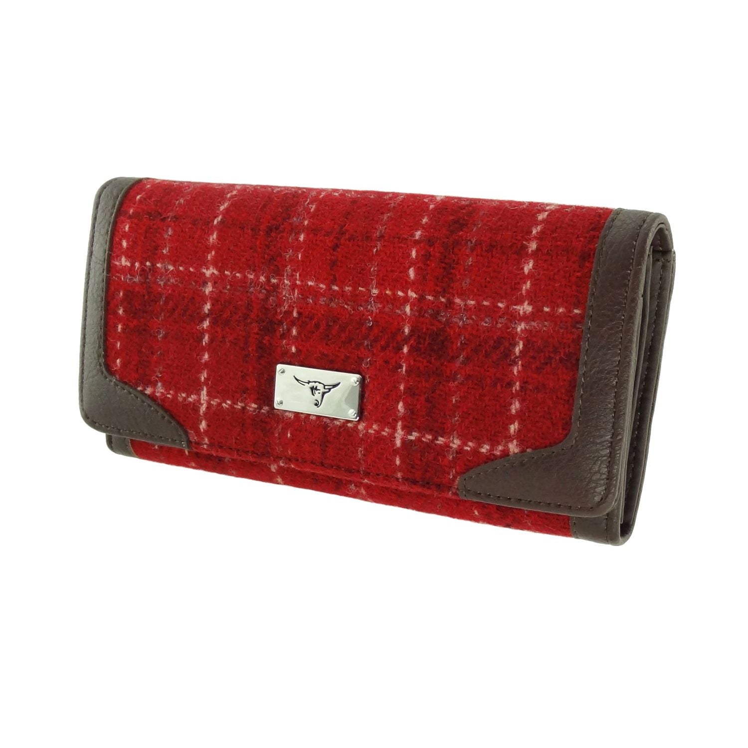 Harris Tweed Bute Long Purse Burnt Orange & Brown - COL102 | Harris Tweed Scotland