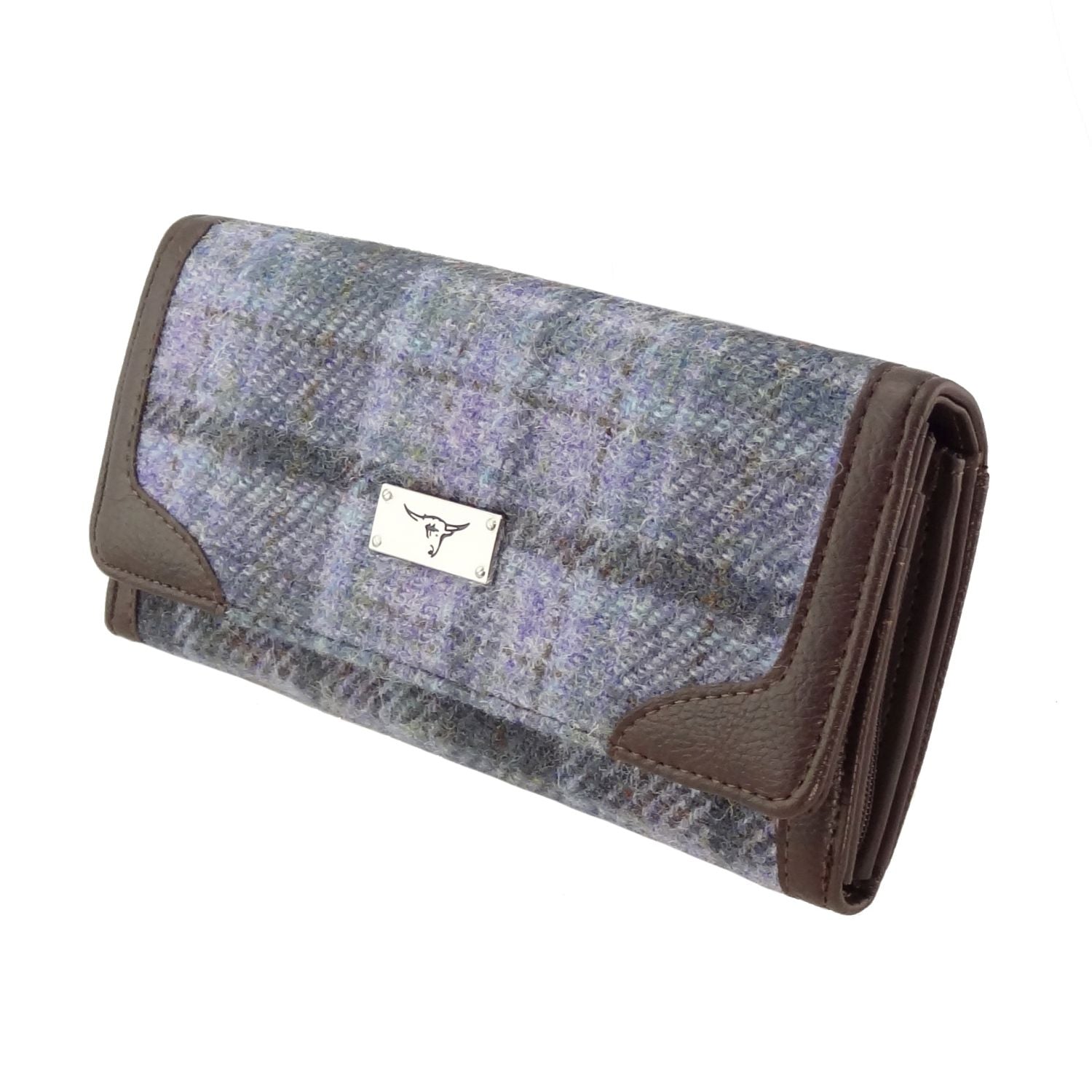 Bute Long Purse Harris Tweed Soft Purple Tartan | Harris Tweed Scotland