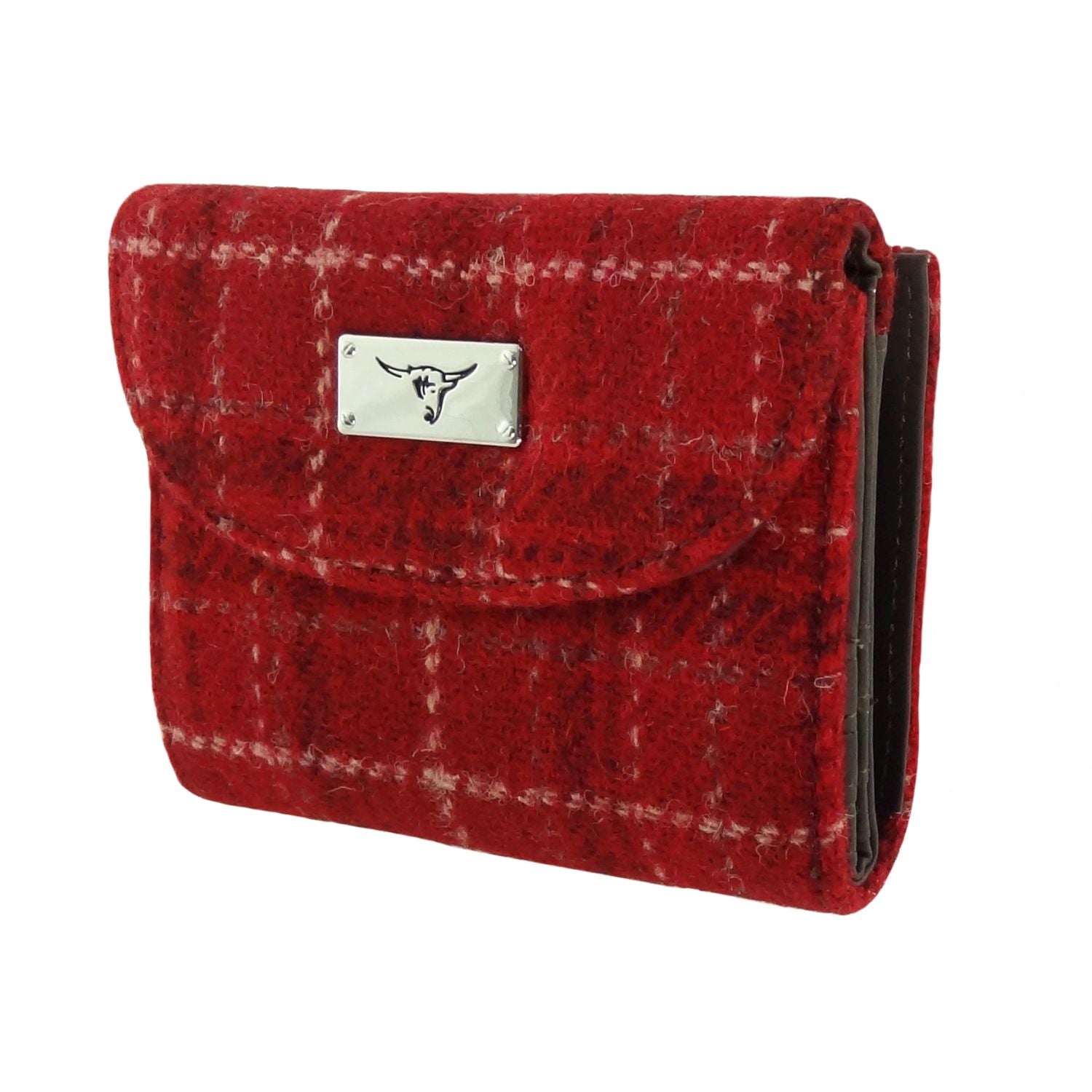 Jura Short Purse with Harris Tweed Burnt Orange Check Fabric - COL102 | Harris Tweed Scotland
