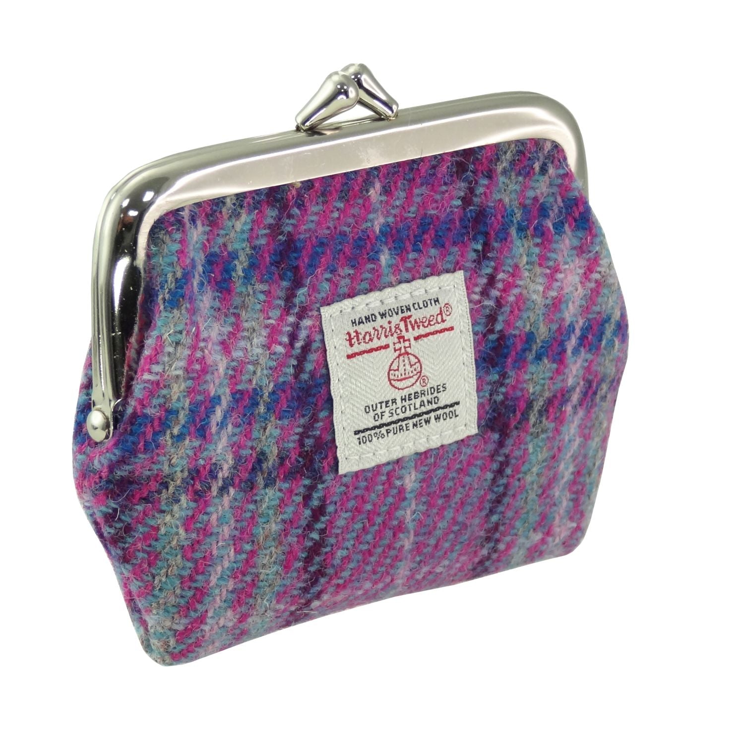 Harris Tweed Scotland Eigg Small Clasp Purse Purple & Blue Check - COL146 | Harris Tweed Scotland