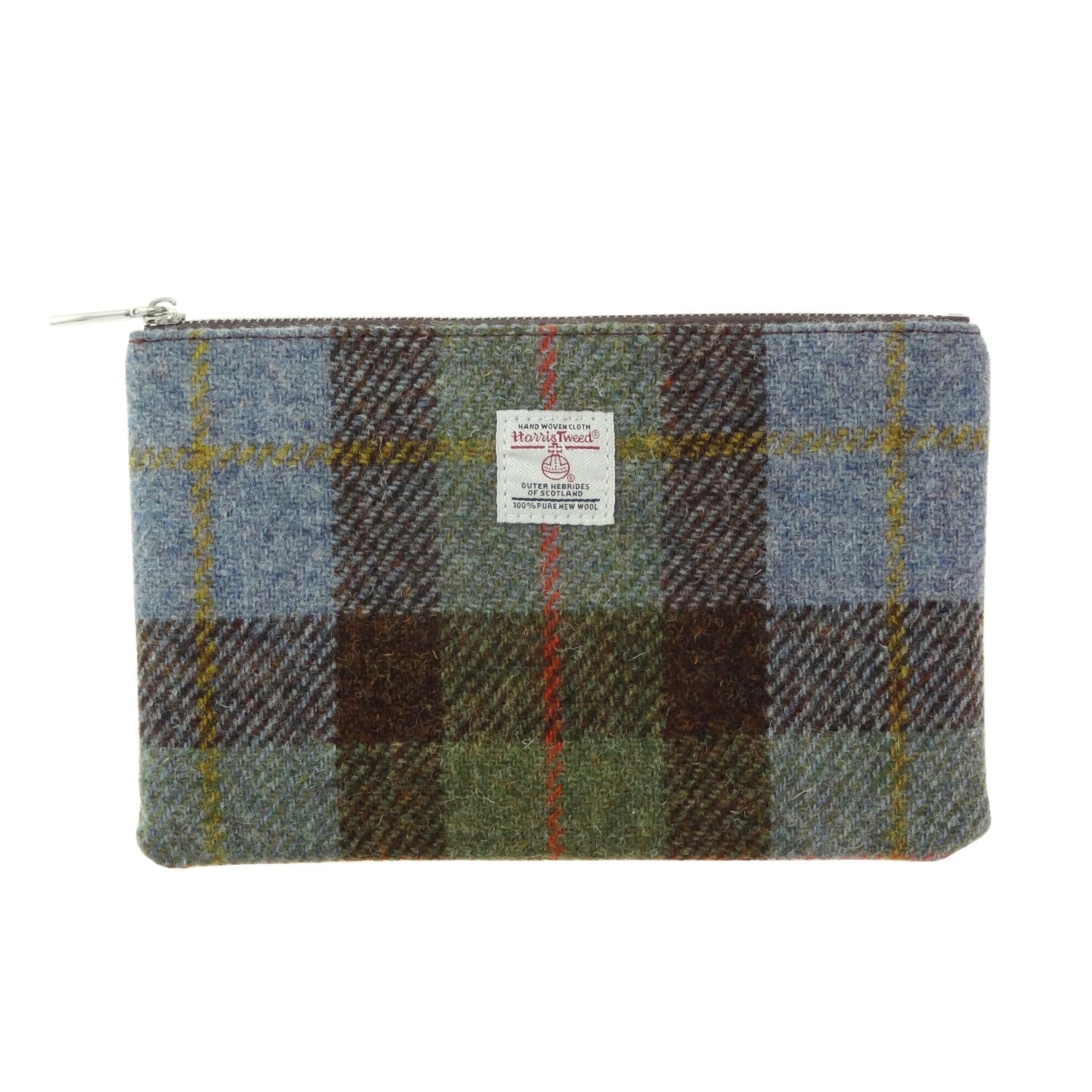 Harris Tweed Scotland Medium Zip Pouch Faded Green Stewart – Image 11 | Harris Tweed Scotland
