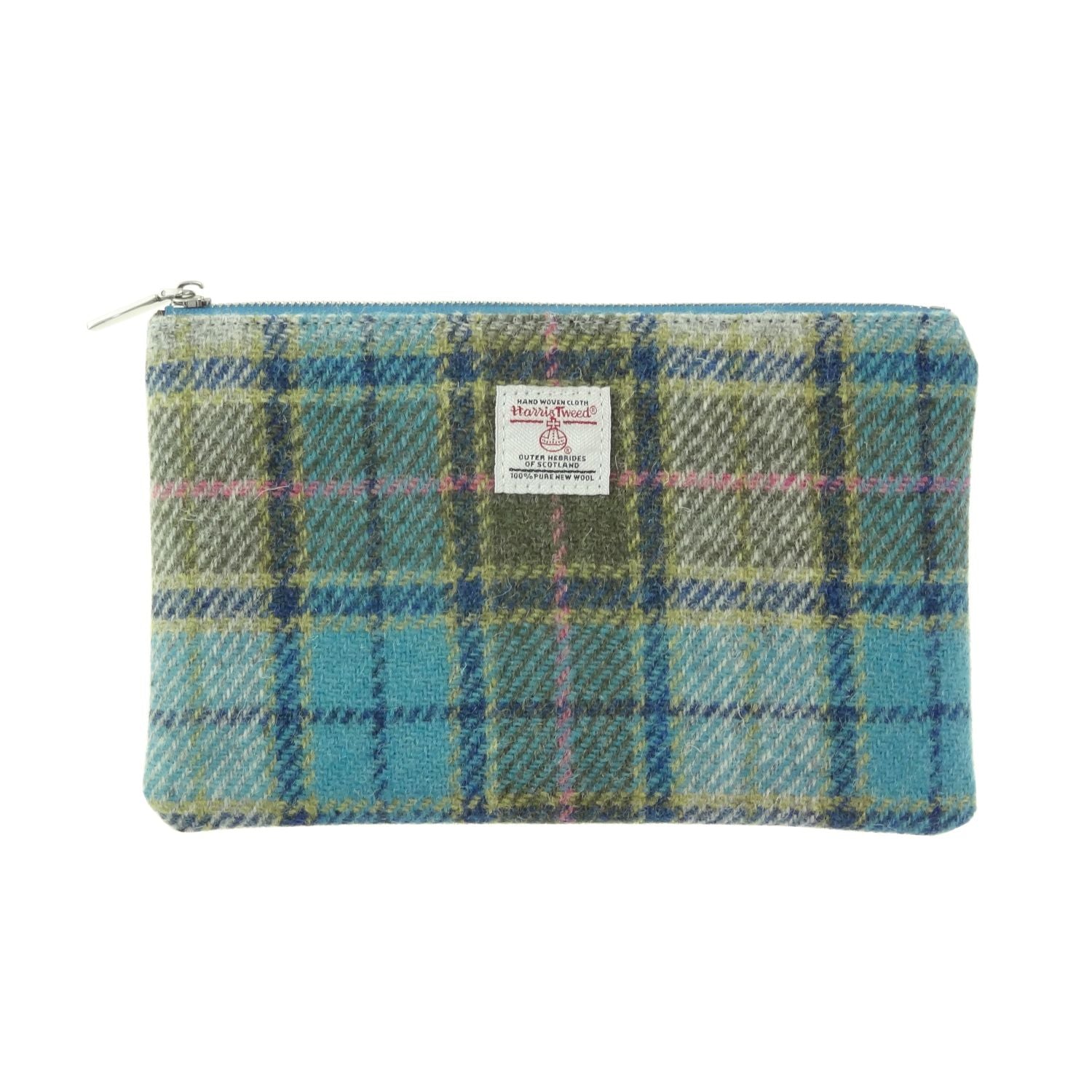 Harris Tweed Scotland Medium Zip Pouch Faded Green Stewart – Image 7 | Harris Tweed Scotland
