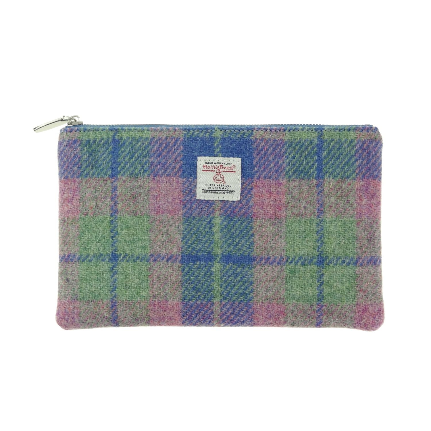 Harris Tweed Scotland Medium Zip Pouch Faded Green Stewart – Image 4 | Harris Tweed Scotland