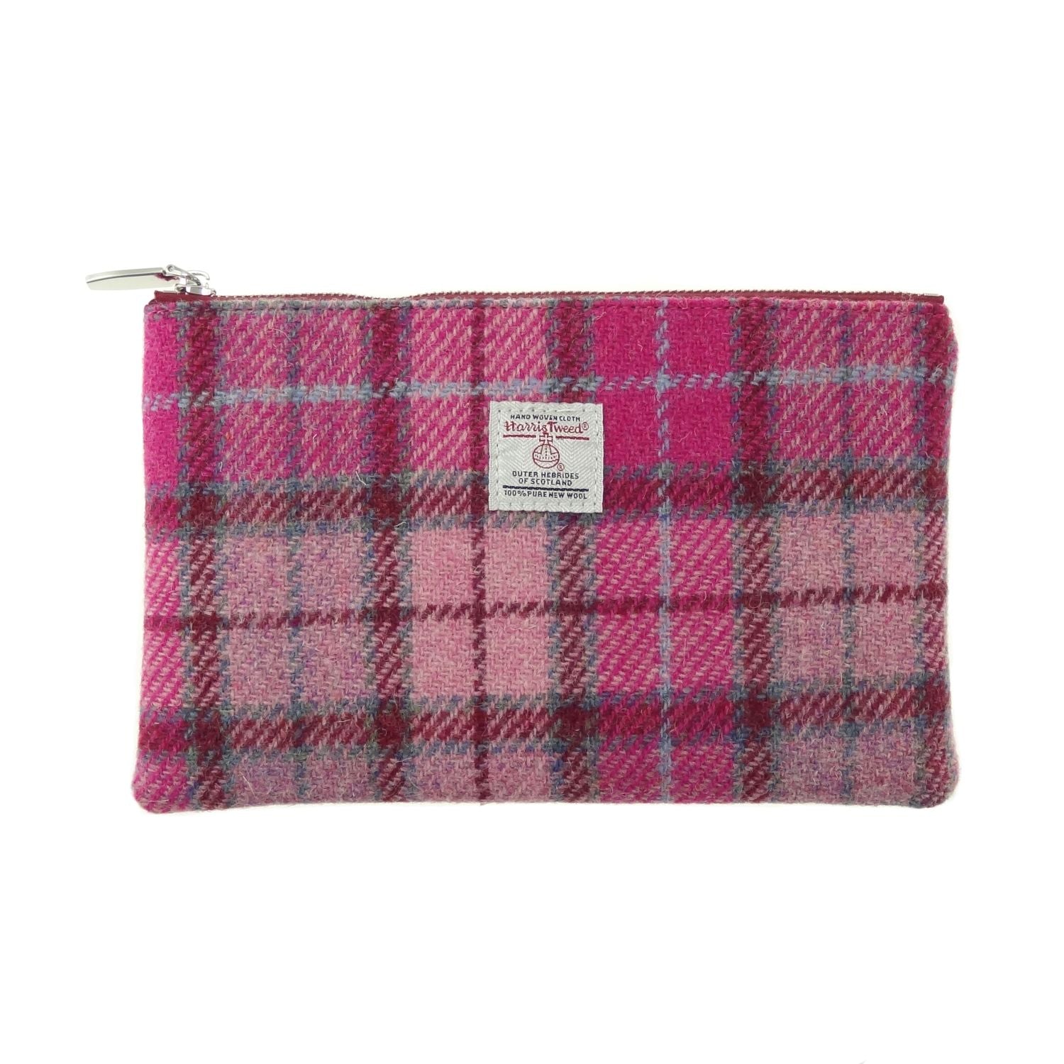 Harris Tweed Scotland Medium Zip Pouch Faded Green Stewart – Image 2 | Harris Tweed Scotland