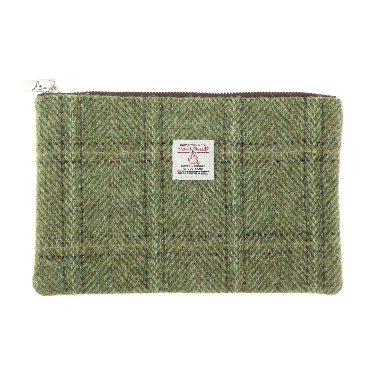 Harris Tweed Scotland Medium Zip Pouch Faded Green Stewart – Image 14 | Harris Tweed Scotland