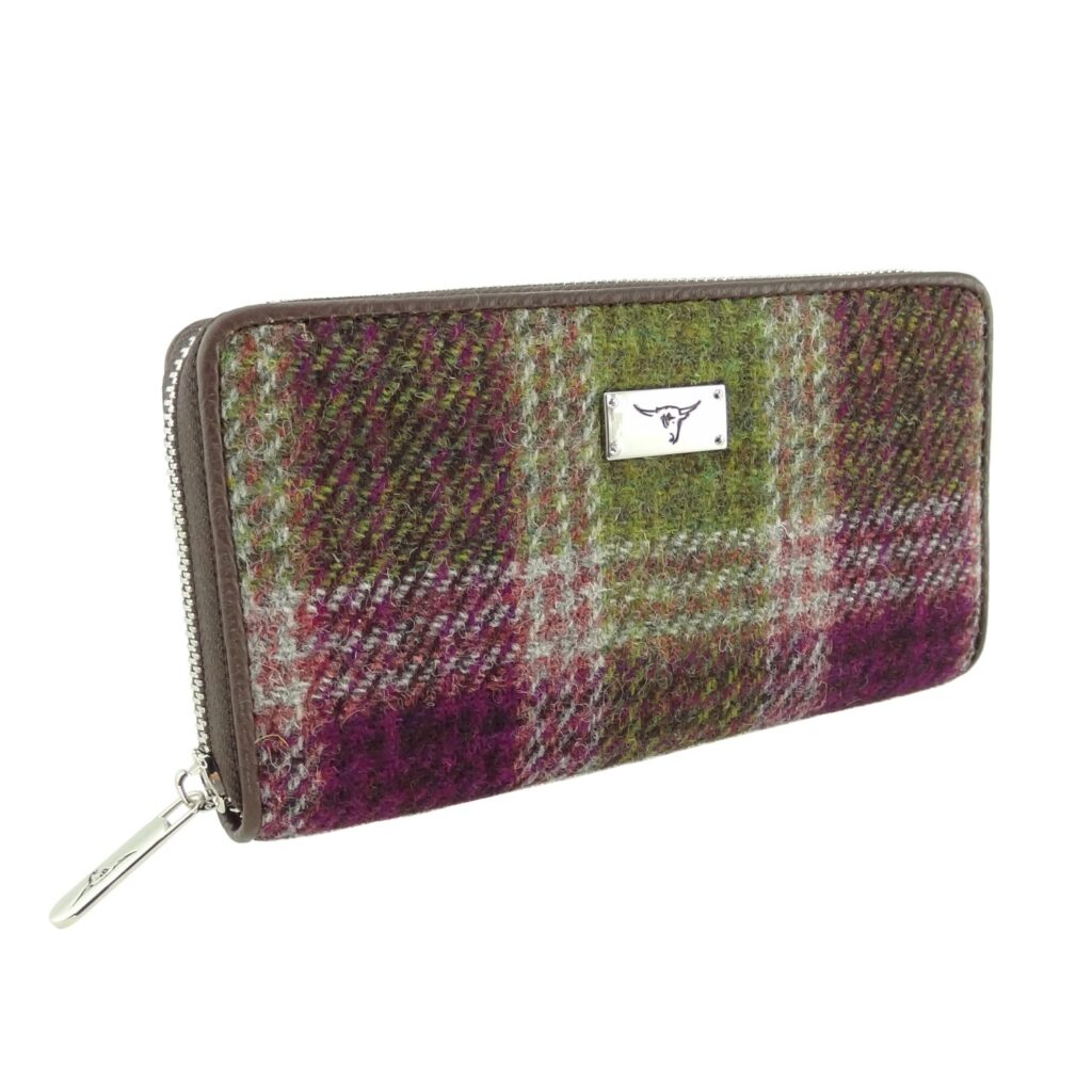 Harris Tweed Staffa Long Zip Purse - COL125