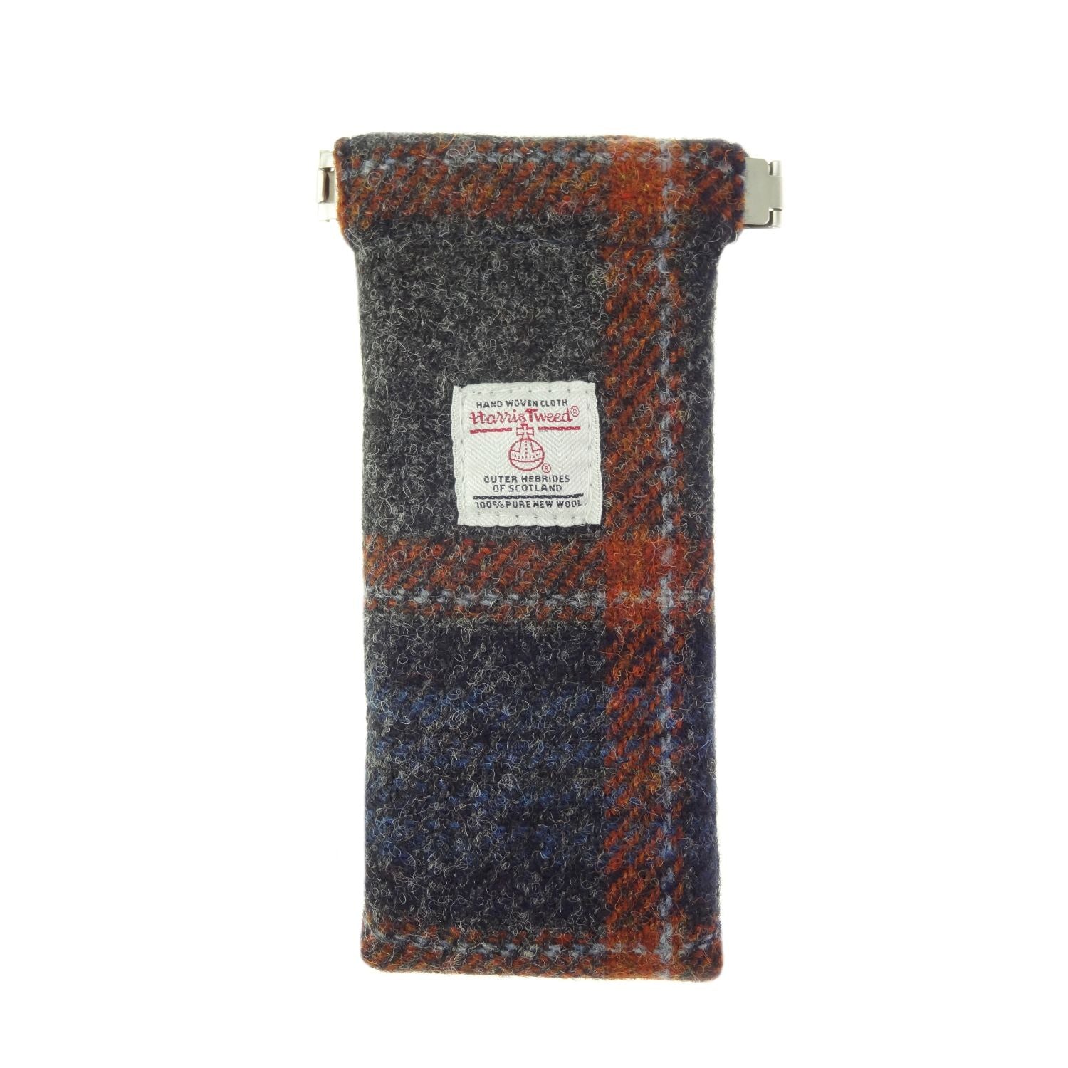 Harris Tweed Navy, Blue & Orange Glasses Case - COL127 | Harris Tweed Scotland
