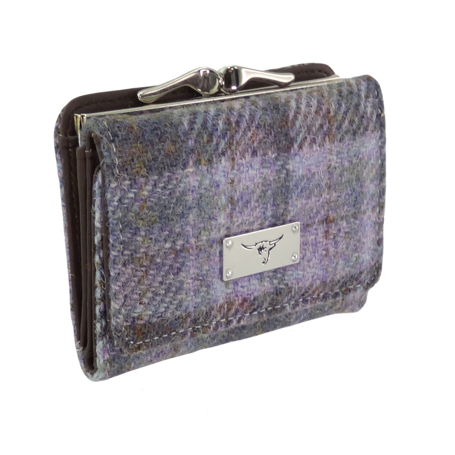 Unst Small Clasp Purse with Harris Tweed Scotland Soft Purple Tartan | Harris Tweed Scotland