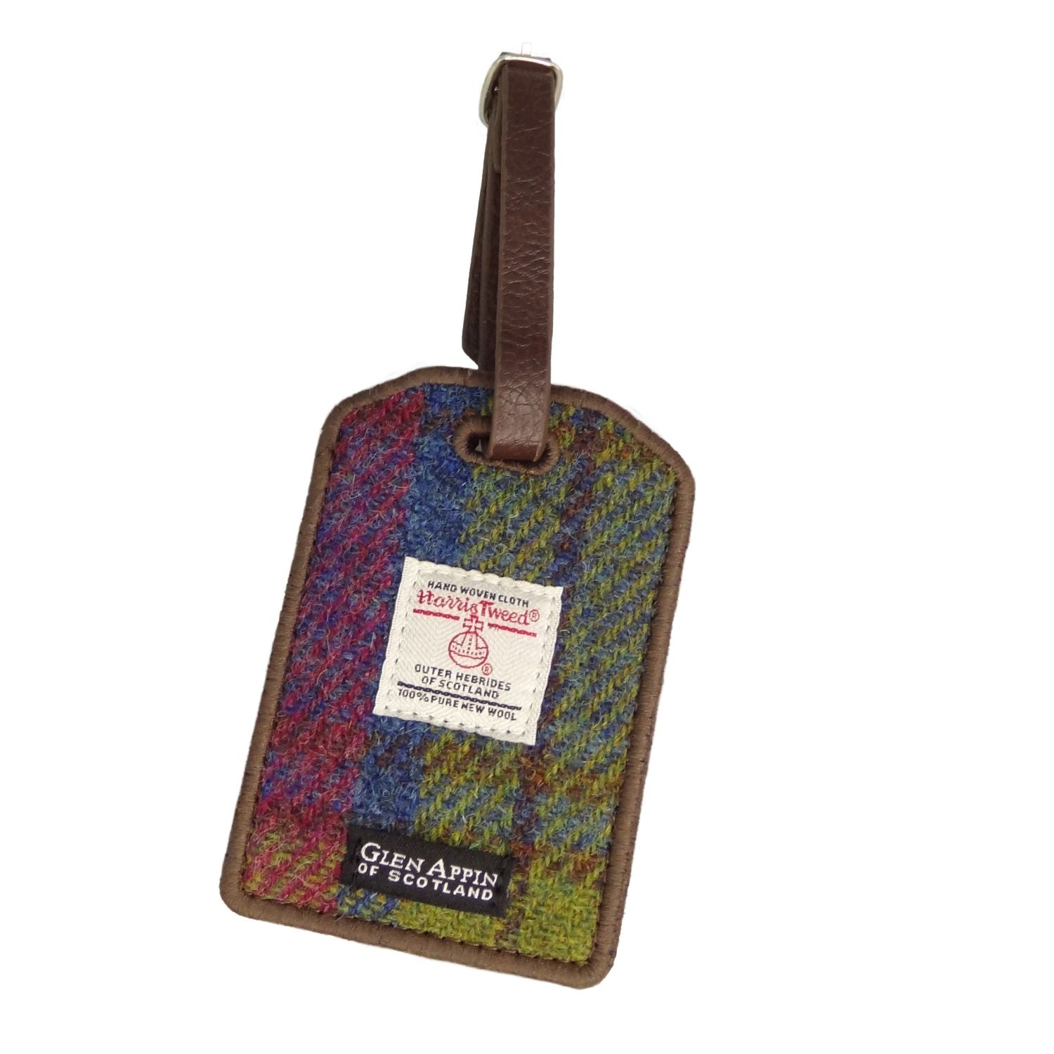 Harris Tweed Scotland Luggage Tag in Purple & Mint Check – Image 18 | Harris Tweed Scotland