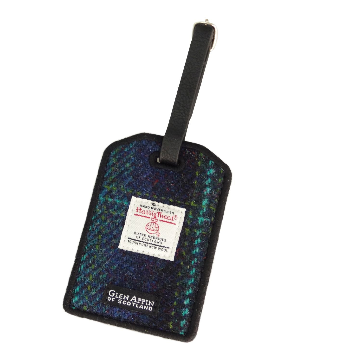 Harris Tweed Scotland Luggage Tag in Purple & Mint Check – Image 10 | Harris Tweed Scotland
