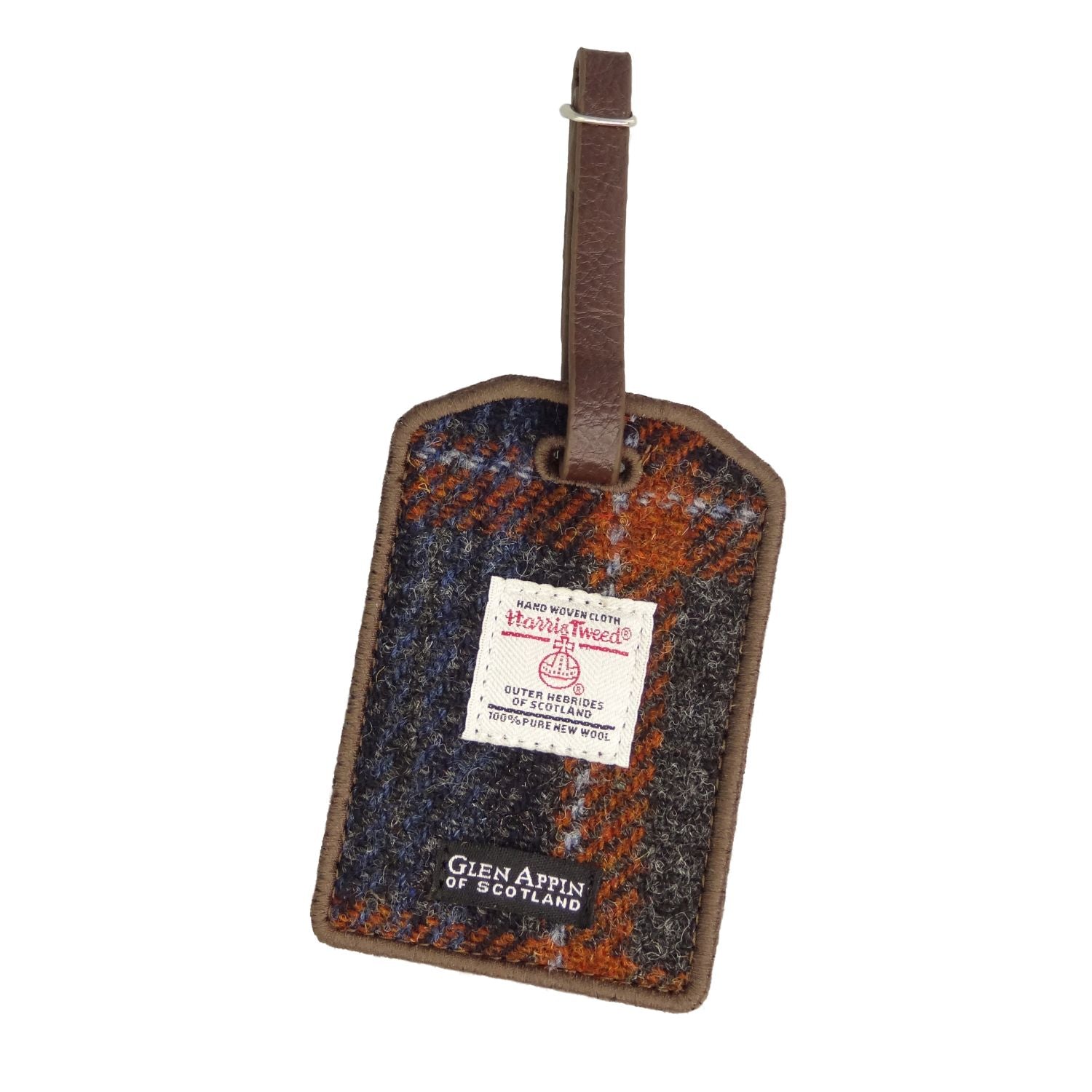 Harris Tweed Scotland Luggage Tag in Purple & Mint Check – Image 9 | Harris Tweed Scotland