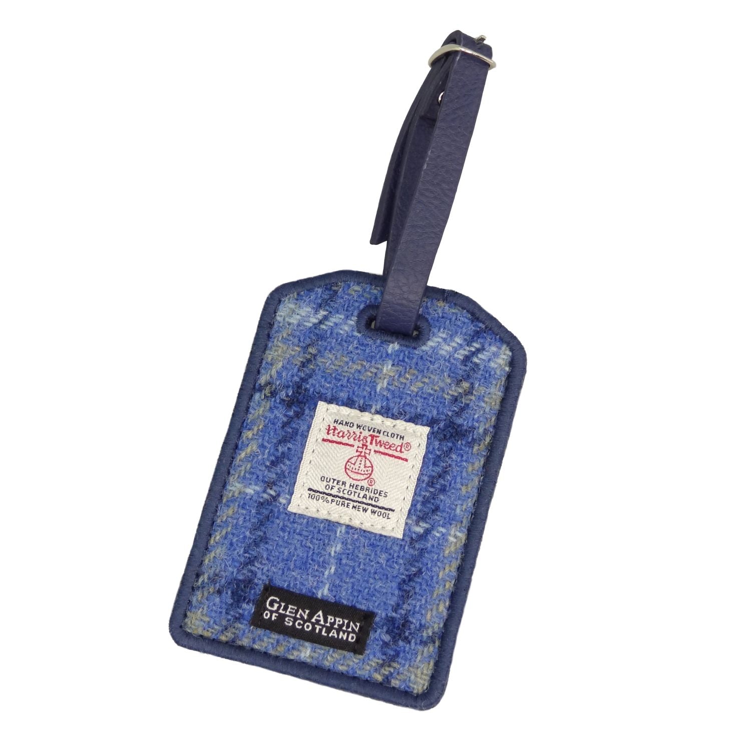 Harris Tweed Scotland Luggage Tag in Purple & Mint Check – Image 8 | Harris Tweed Scotland