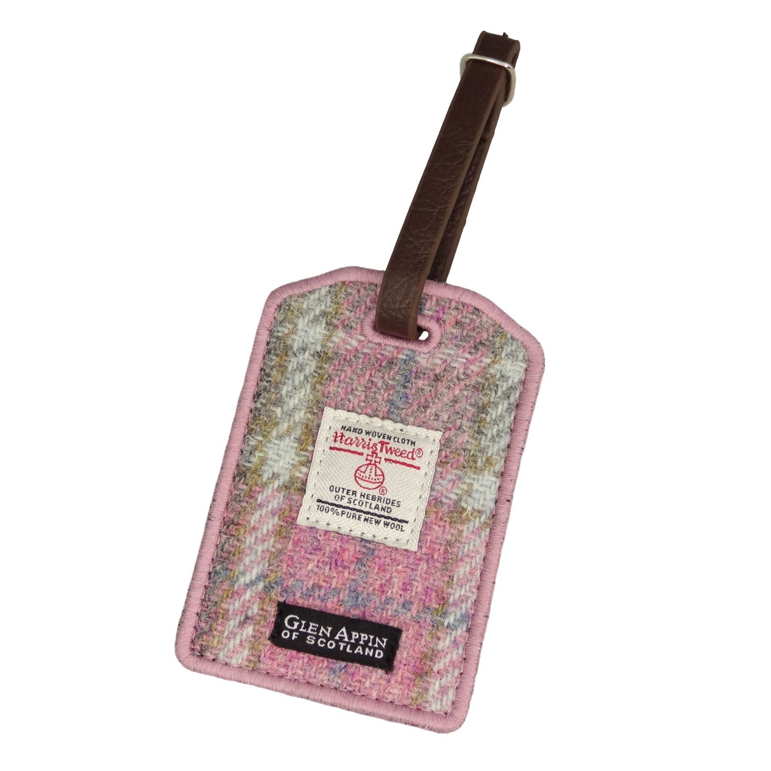 Harris Tweed Scotland Luggage Tag in Purple & Mint Check – Image 7 | Harris Tweed Scotland