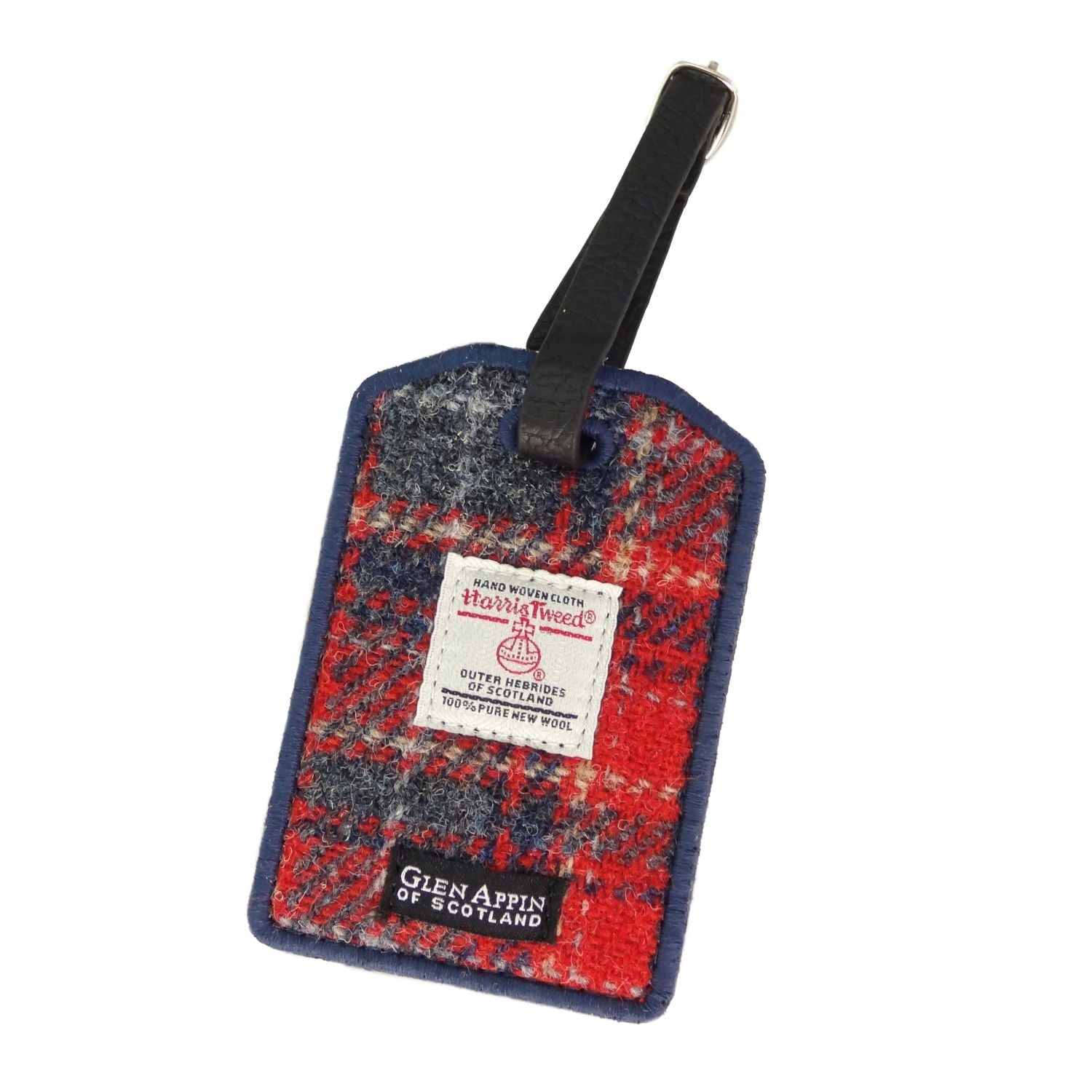Harris Tweed Scotland Luggage Tag in Purple & Mint Check – Image 4 | Harris Tweed Scotland