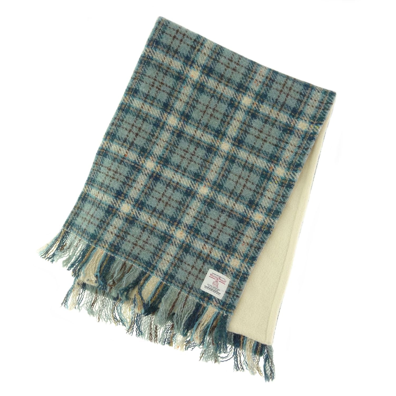 Harris Tweed Green & Beige Check Fabric Scarf with Gift Box - COL121 | Harris Tweed Scotland