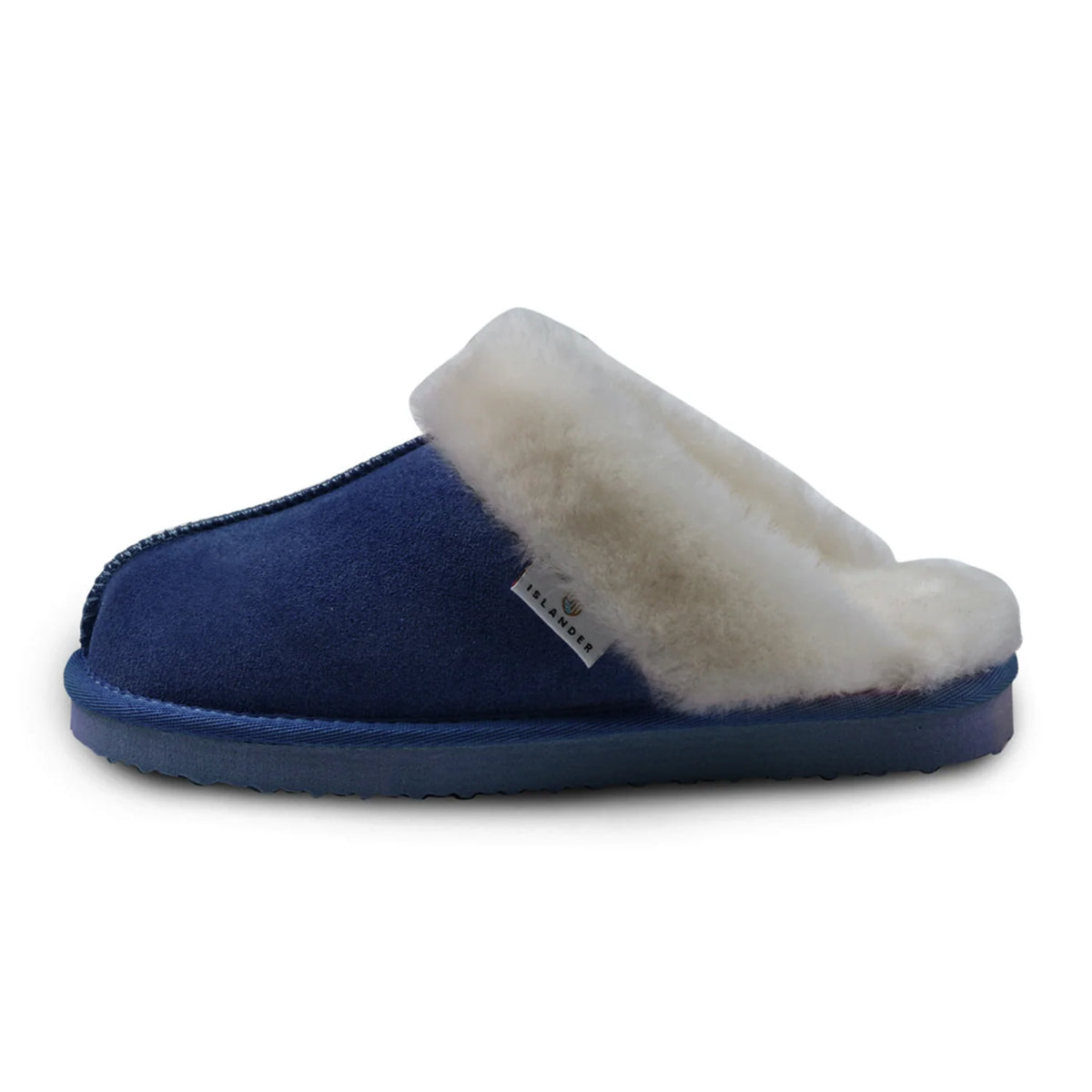 Islander Classic Ladies Sheepskin Slippers – Genuine Suede & Australian Sheepskin (Navy)