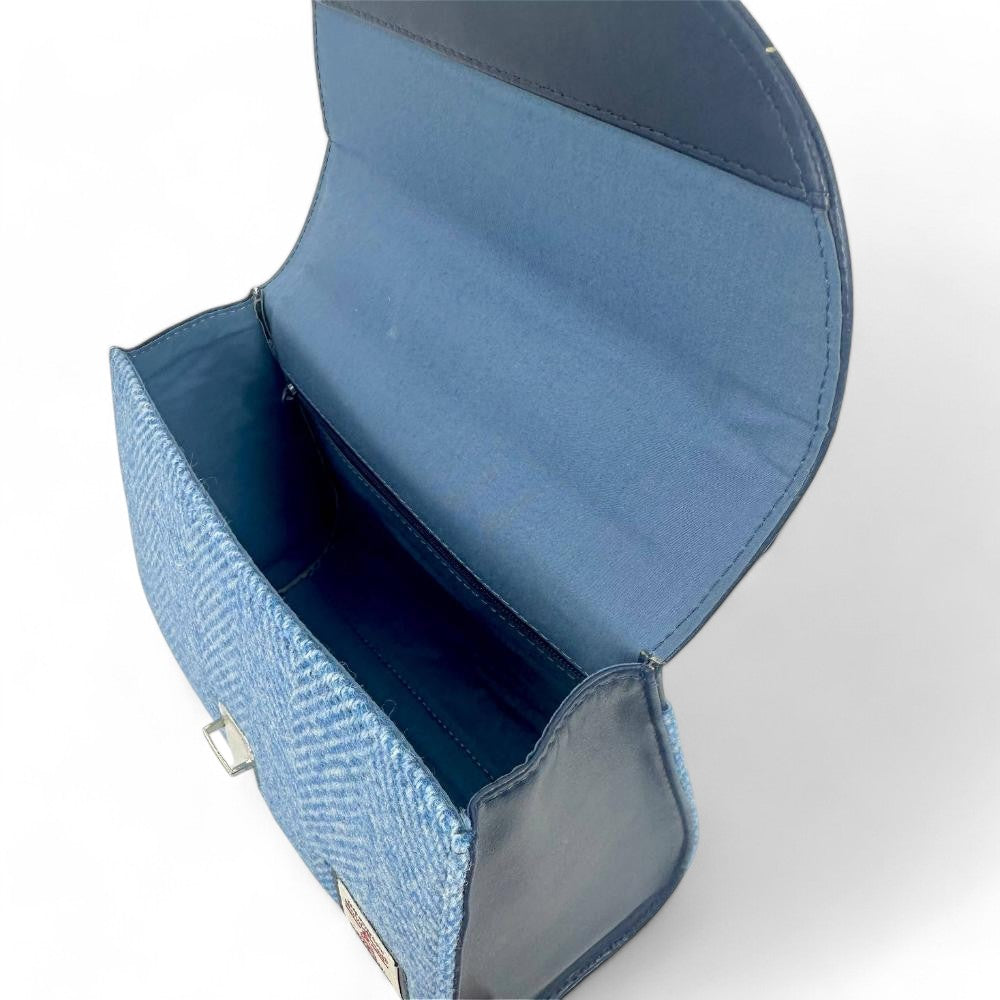 Maccessori Mini Day Bag with Harris Tweed Sky Blue Fabric – Image 2 | Harris Tweed Scotland