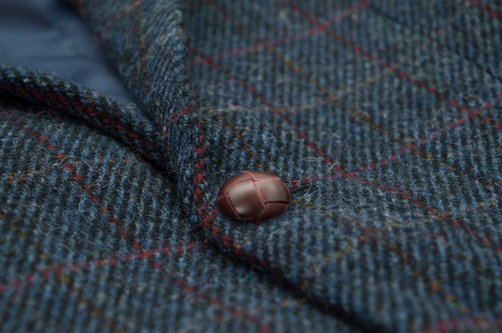 Men's Royal Blue Harris Tweed Herringbone Country Blazer Jacket