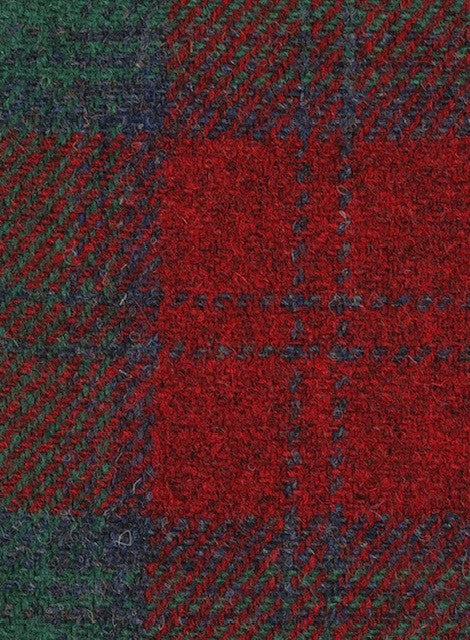 Harris Tweed Red Green Xmas Large Check Cloth Fabric | Harris Tweed Scotland