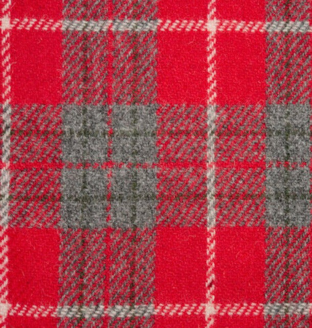 Harris Tweed Red Grey Check Cloth Fabric