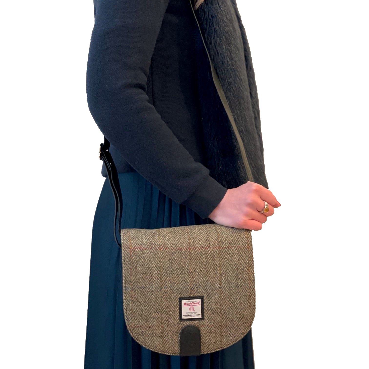 Maccessori Crossbody Bag with Harris Tweed - Country Green