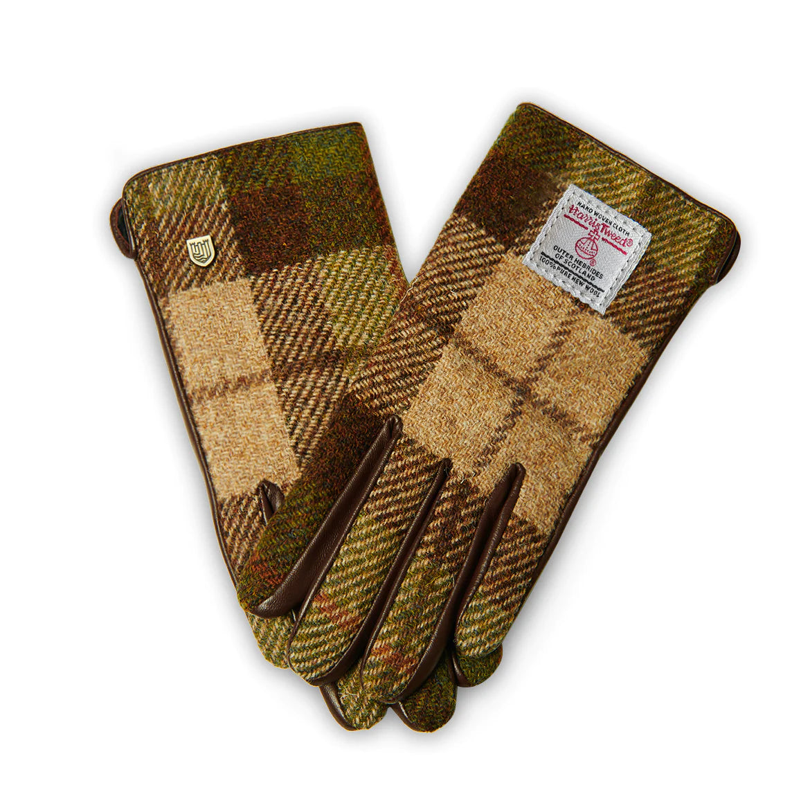 Islander Ladies Gloves with Harris Tweed Brown & Beige Chestnut Tartan | Harris Tweed Scotland