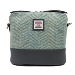 Maccessori Square Shoulder Bag with Harris Tweed - Turqoise | Harris Tweed Scotland