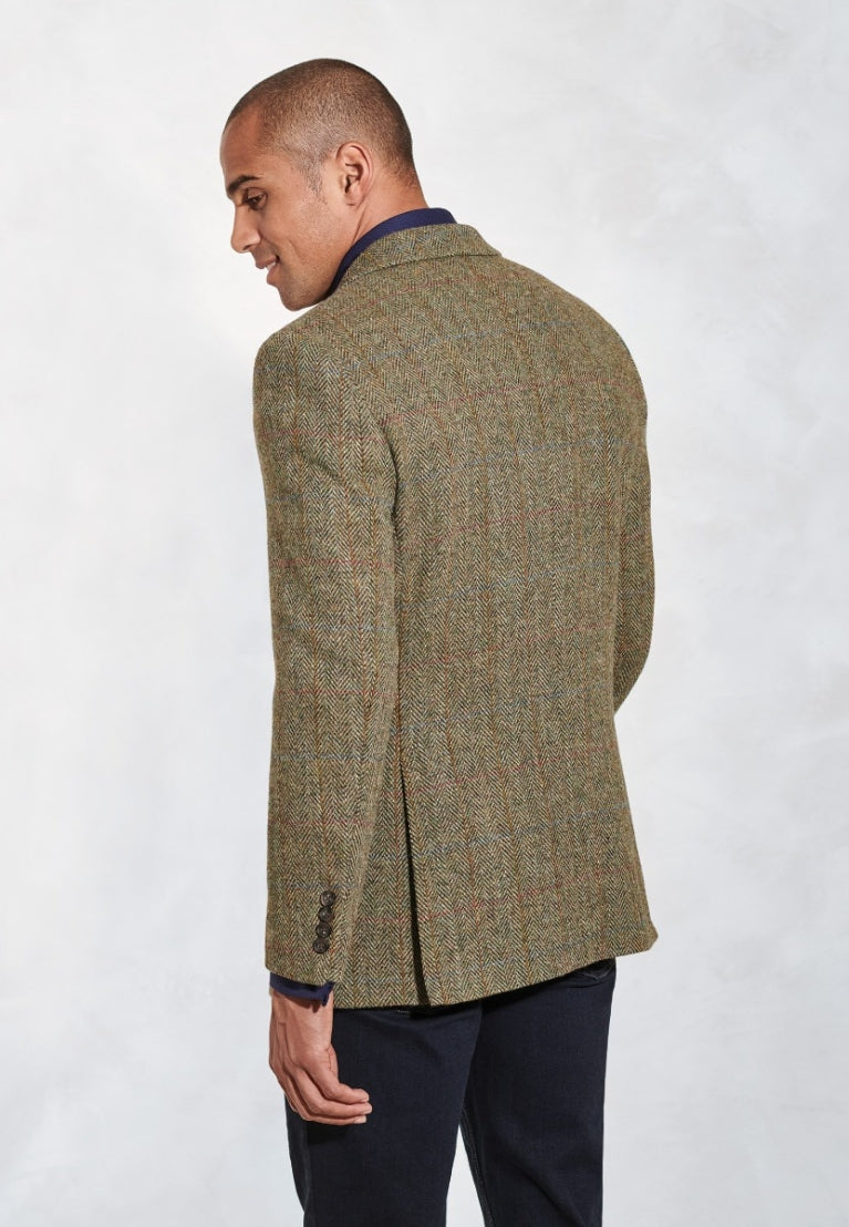 Regular Fit Olive Check Harris Tweed® Jacket