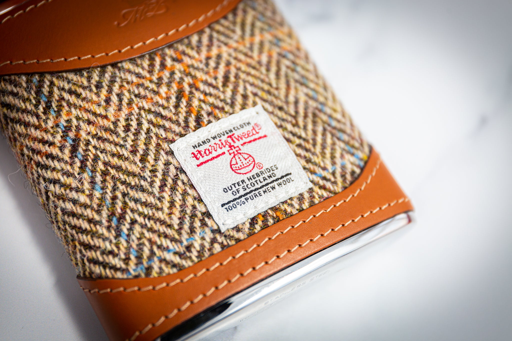 Marlborough of England Harris Tweed Hip Flask Blue – Image 3 | Harris Tweed Scotland