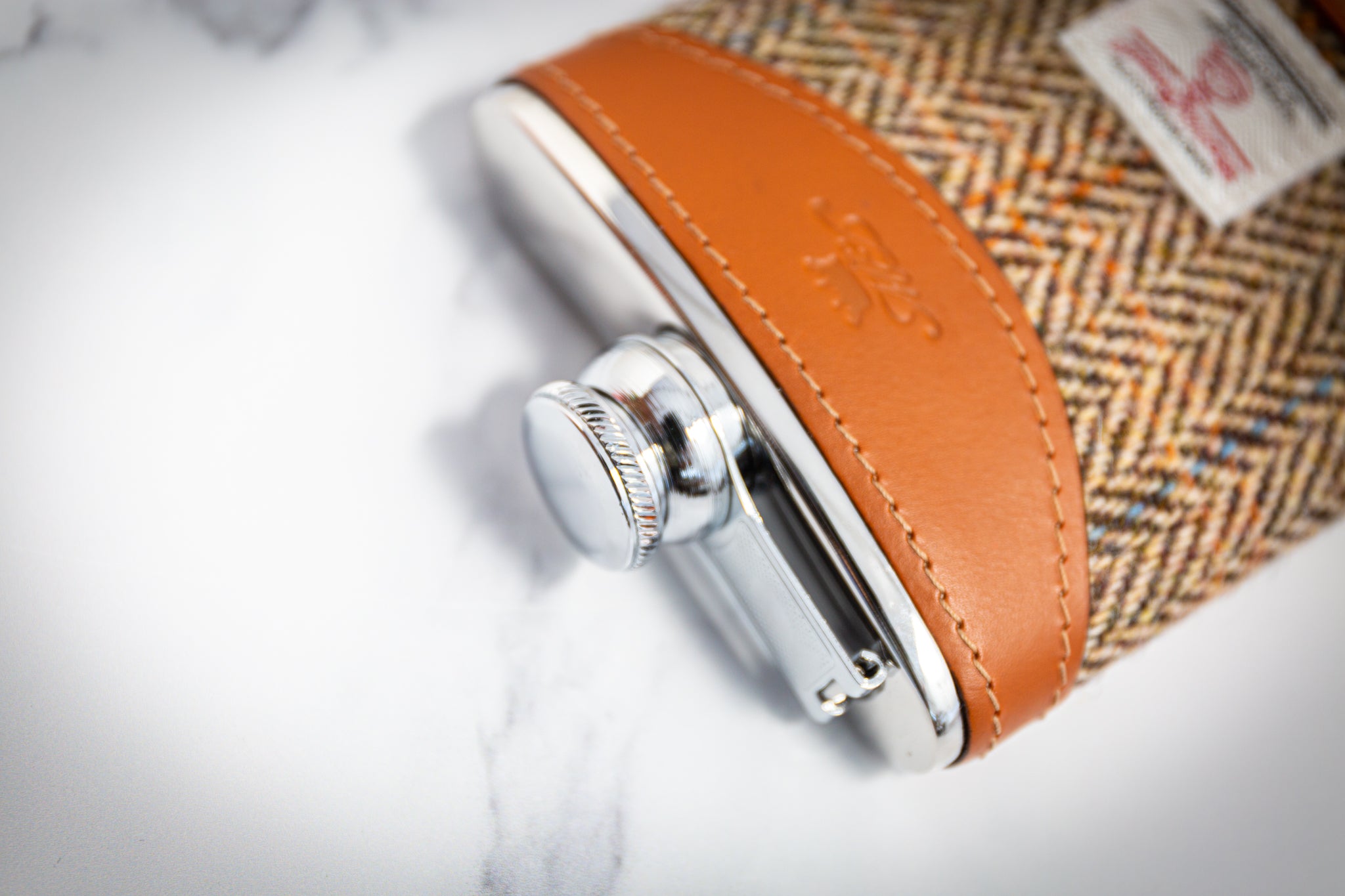 Marlborough of England Harris Tweed Hip Flask Blue – Image 5 | Harris Tweed Scotland
