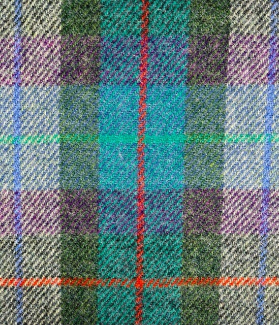 Harris Tweed Turquoise Green Purple Tartan Cloth Fabric