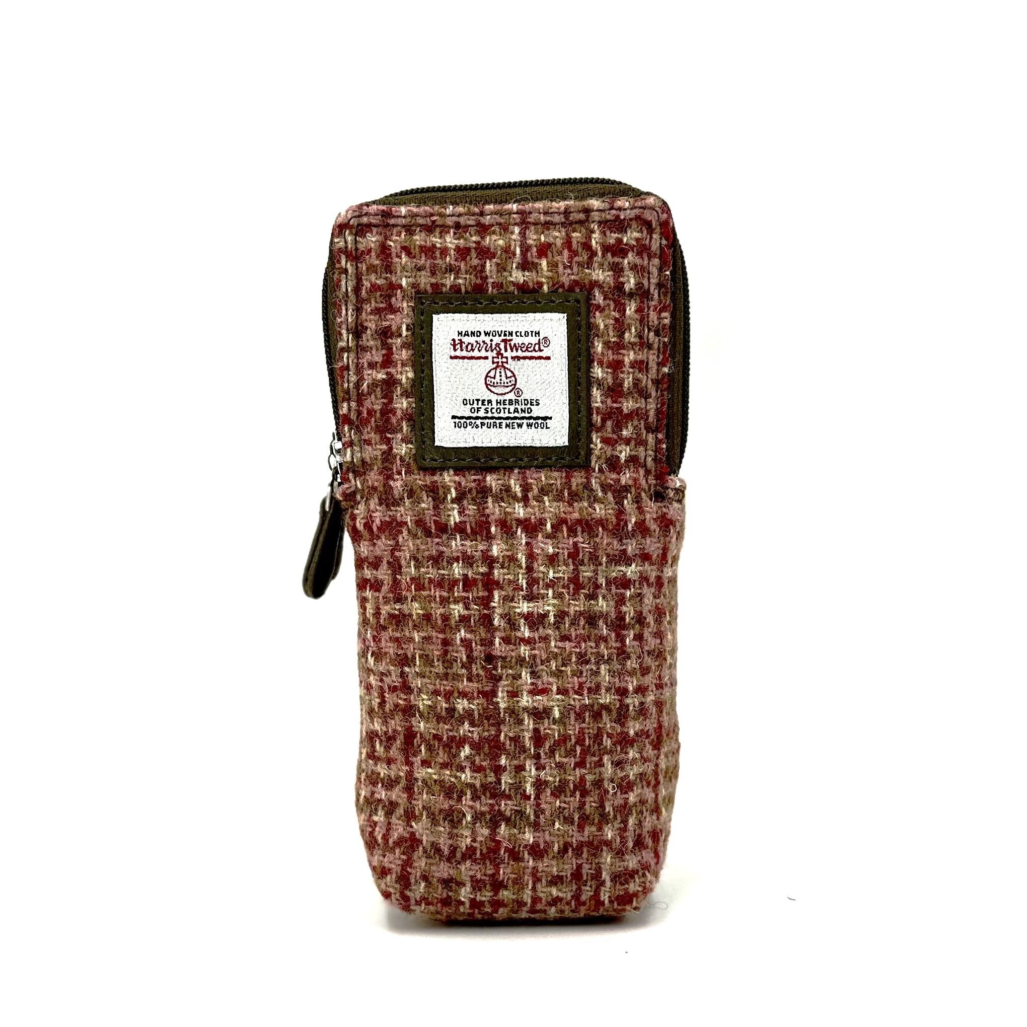 Maccessori Double Glasses Sleeve Bag with Harris Tweed - Maple | Harris Tweed Scotland