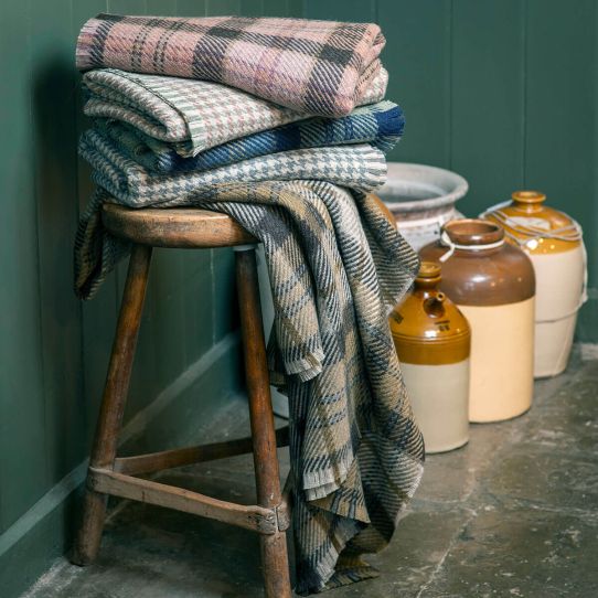 Lochcarron Bracken British Wool Corrie Blanket (Brown,Light Grey,Dark Brown and Charcoal)