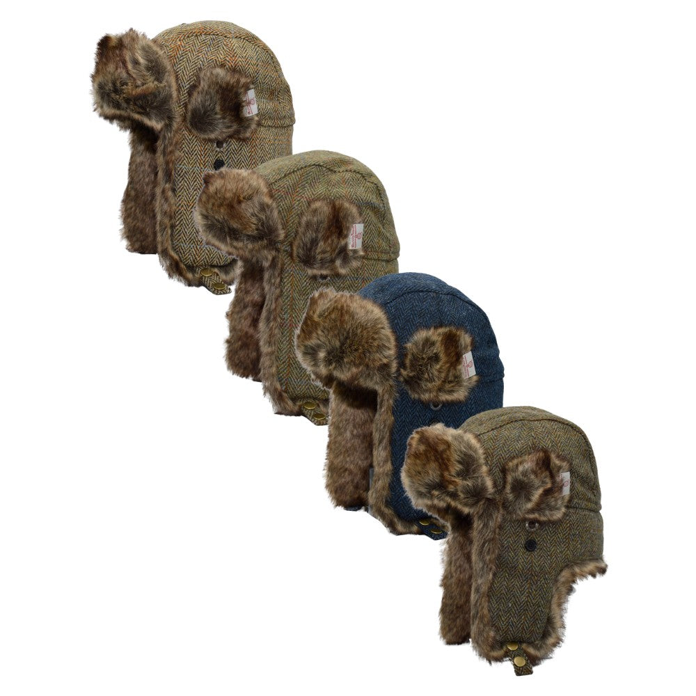 Harris Tweed Charles Trapper Hat Midnight Blue – Image 2 | Harris Tweed Scotland