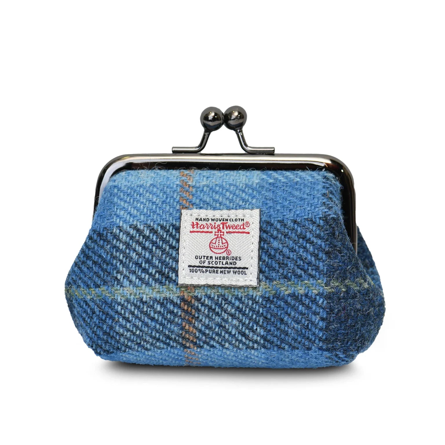 Islander Coin Purse Made With Harris Tweed Blue Tartan | Harris Tweed Scotland