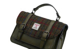 Raebury Harris Tweed Medium Satchel Bag (Classic Olive)