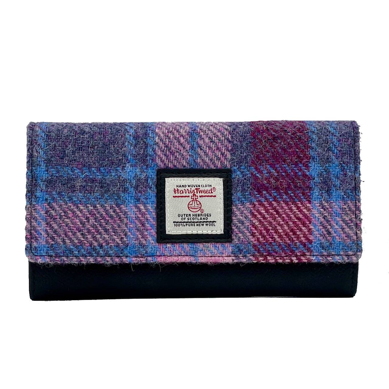Maccessori Ladies Envelope Purse with Harris Tweed Pastel Pink & Purple Fabric | Harris Tweed Scotland