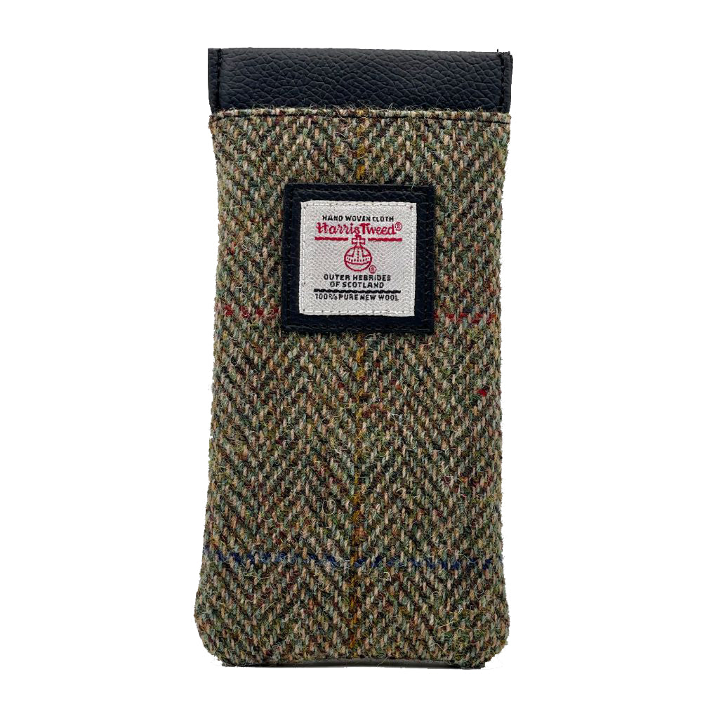 Maccessori Single Glasses Case with Harris Tweed - Country Green | Harris Tweed Scotland
